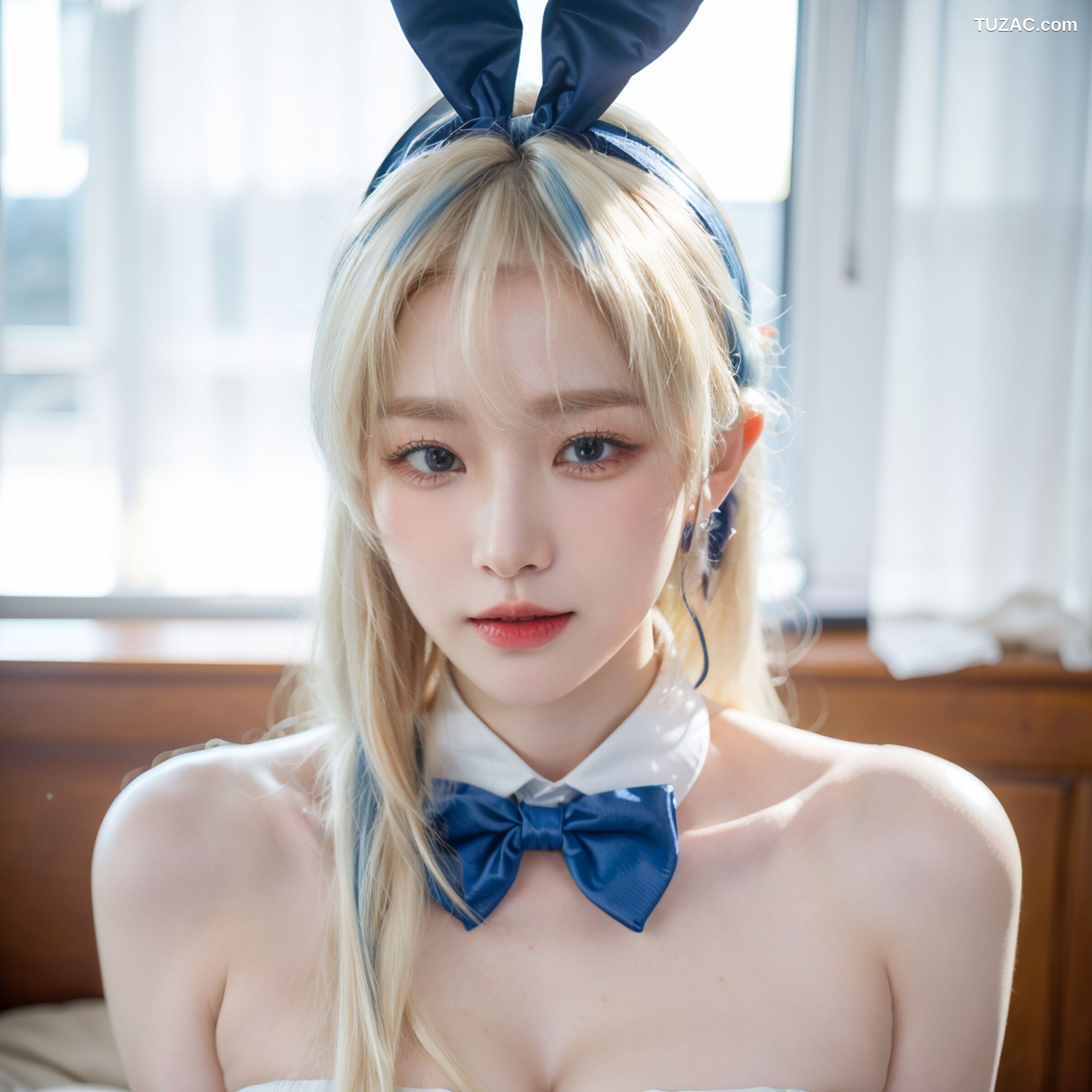 AI美女-拟实-兔女郎-蓝衣