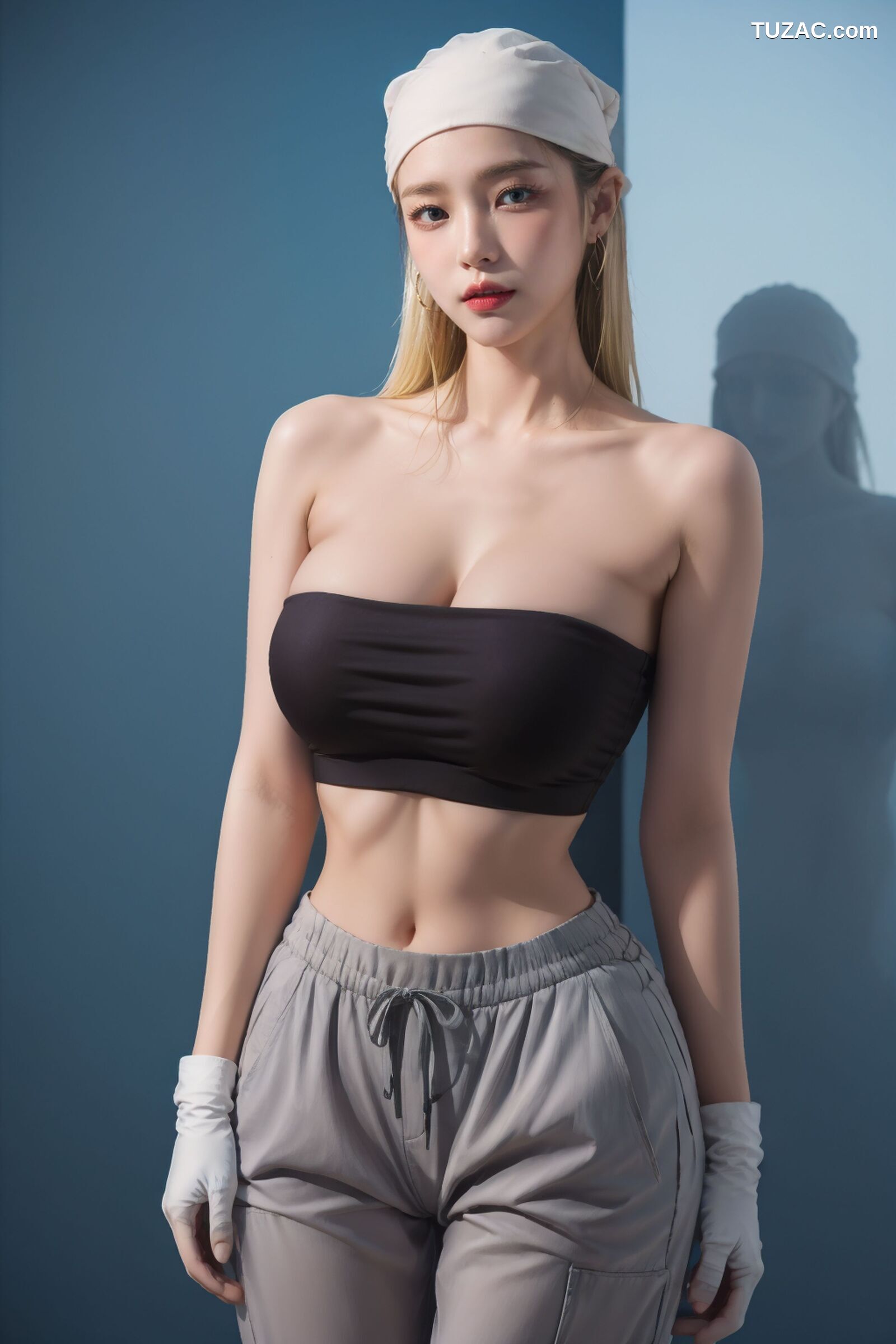 AI美女-拟实-包头抹胸美女