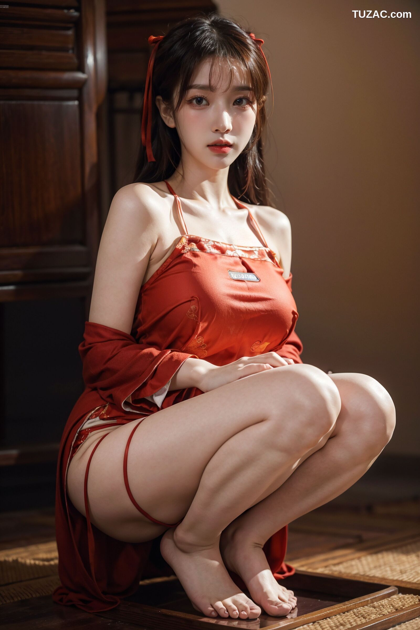 AI美女-拟实-古风红肚兜美女-18禁