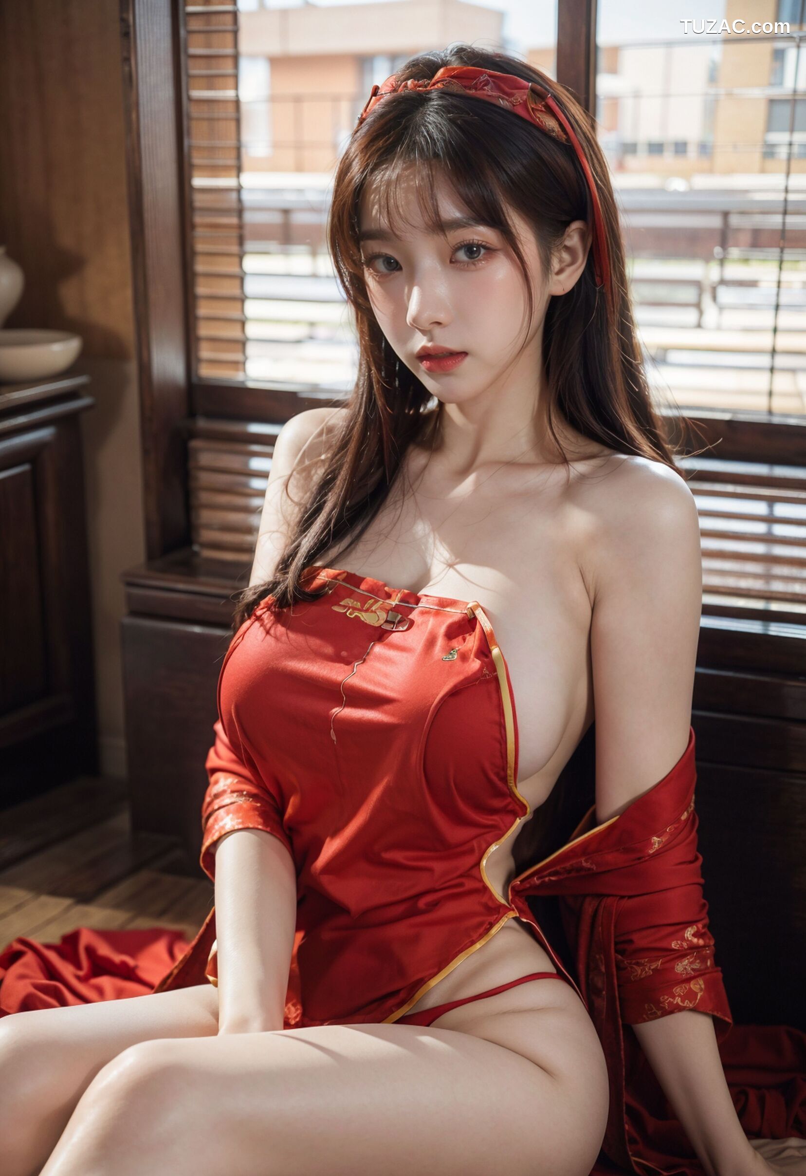 AI美女-拟实-古风红肚兜美女-18禁