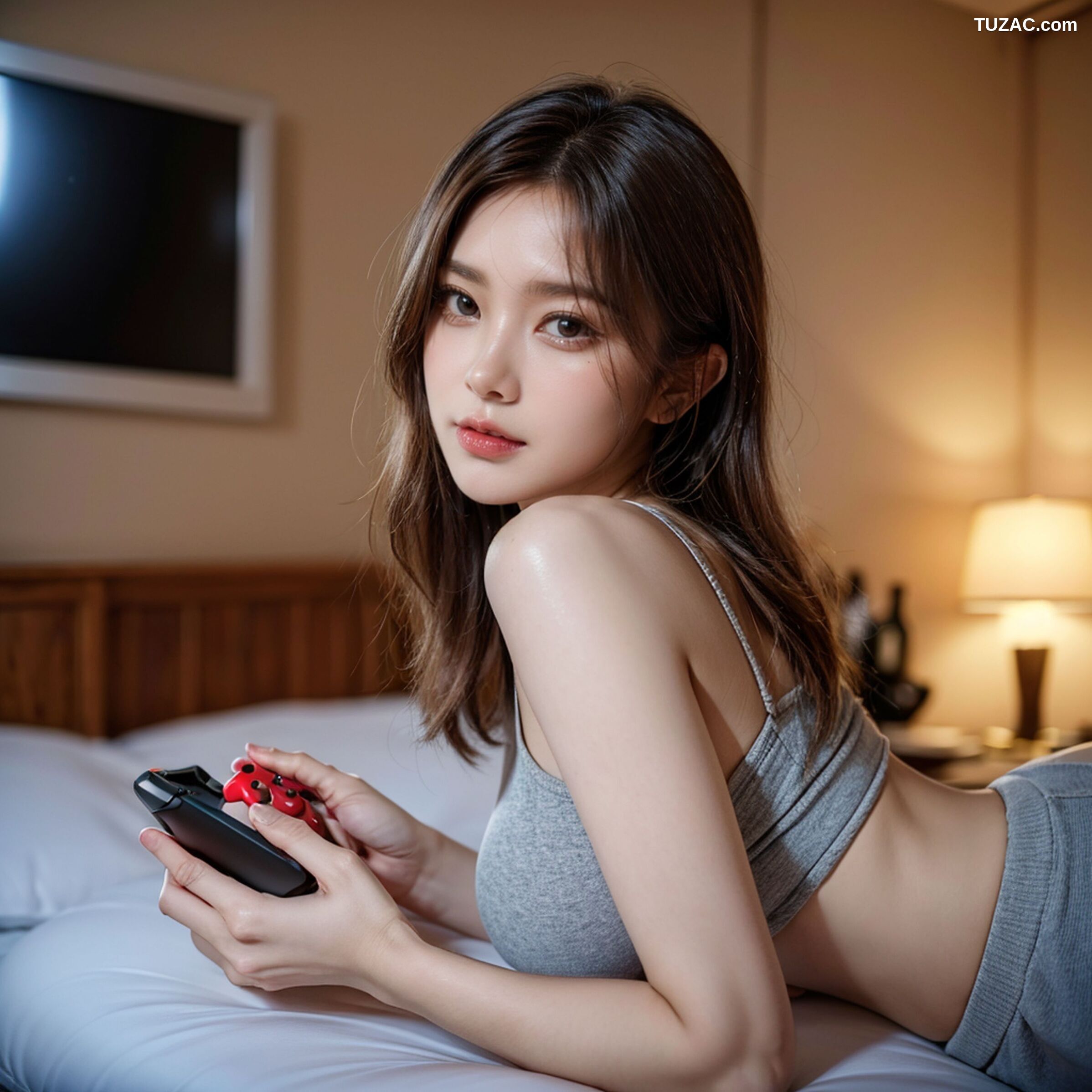 AI美女-拟实-床上的游戏美女-18禁