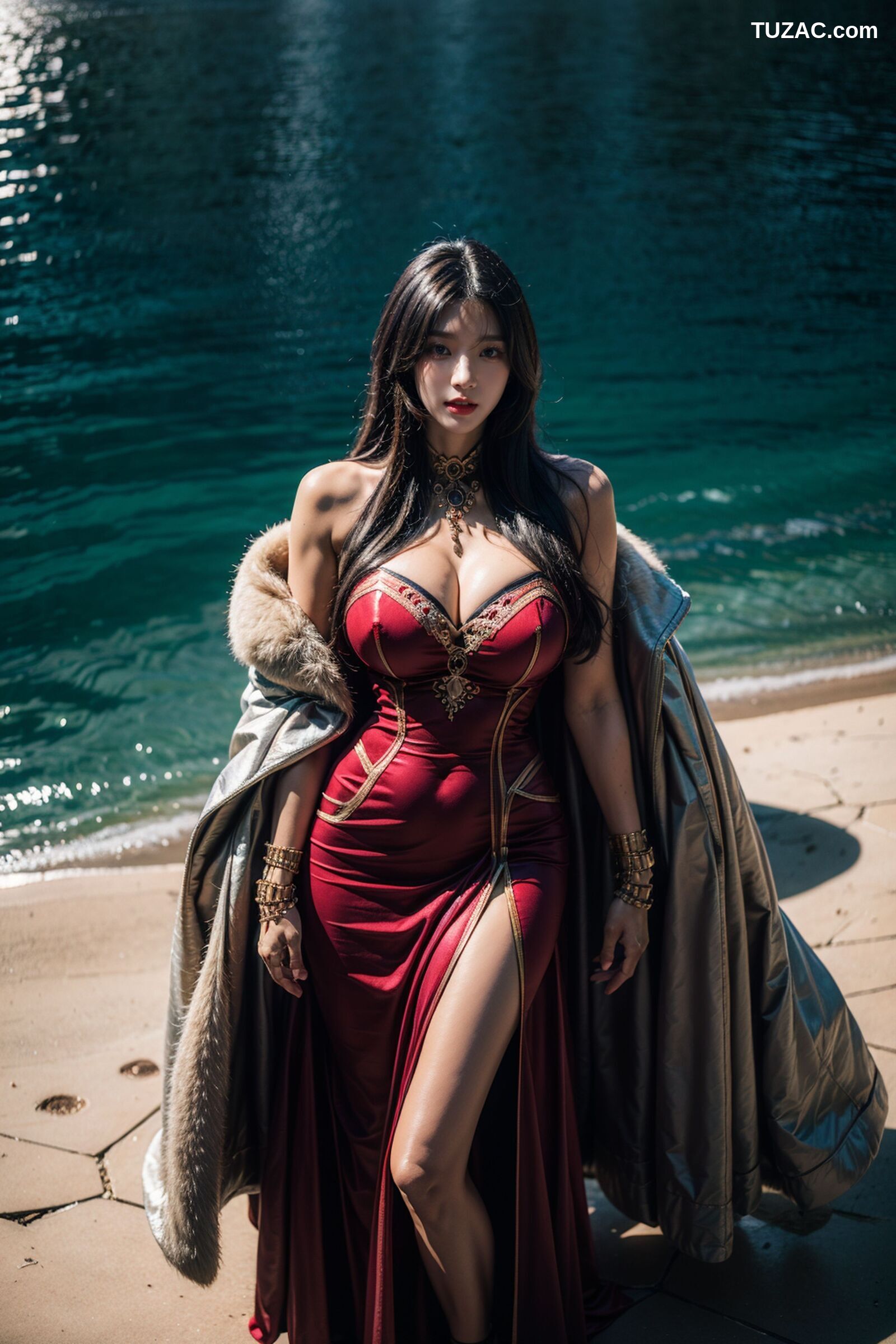 AI美女-拟实-异域公主长裙美女