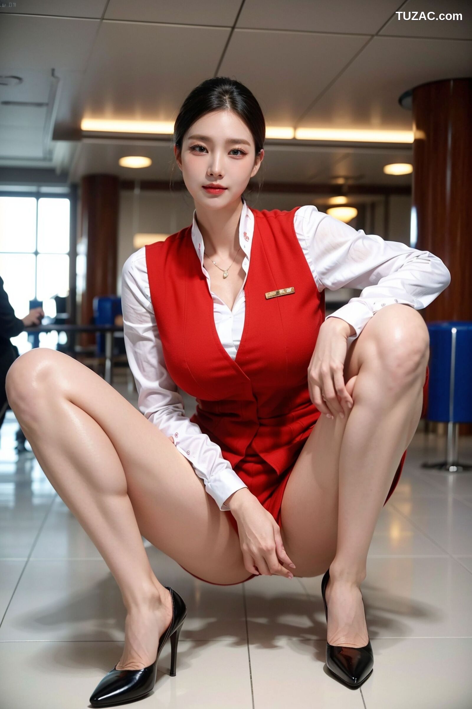 AI美女-拟实-机场大厅里的空姐-18禁