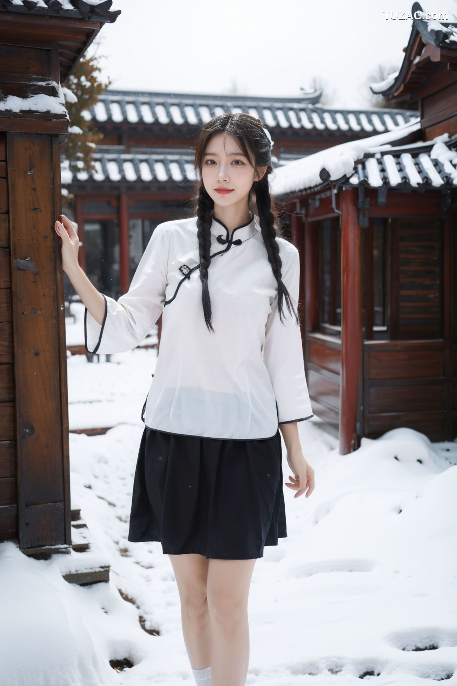AI美女-拟实-民国风白衣黑裙-纯净版