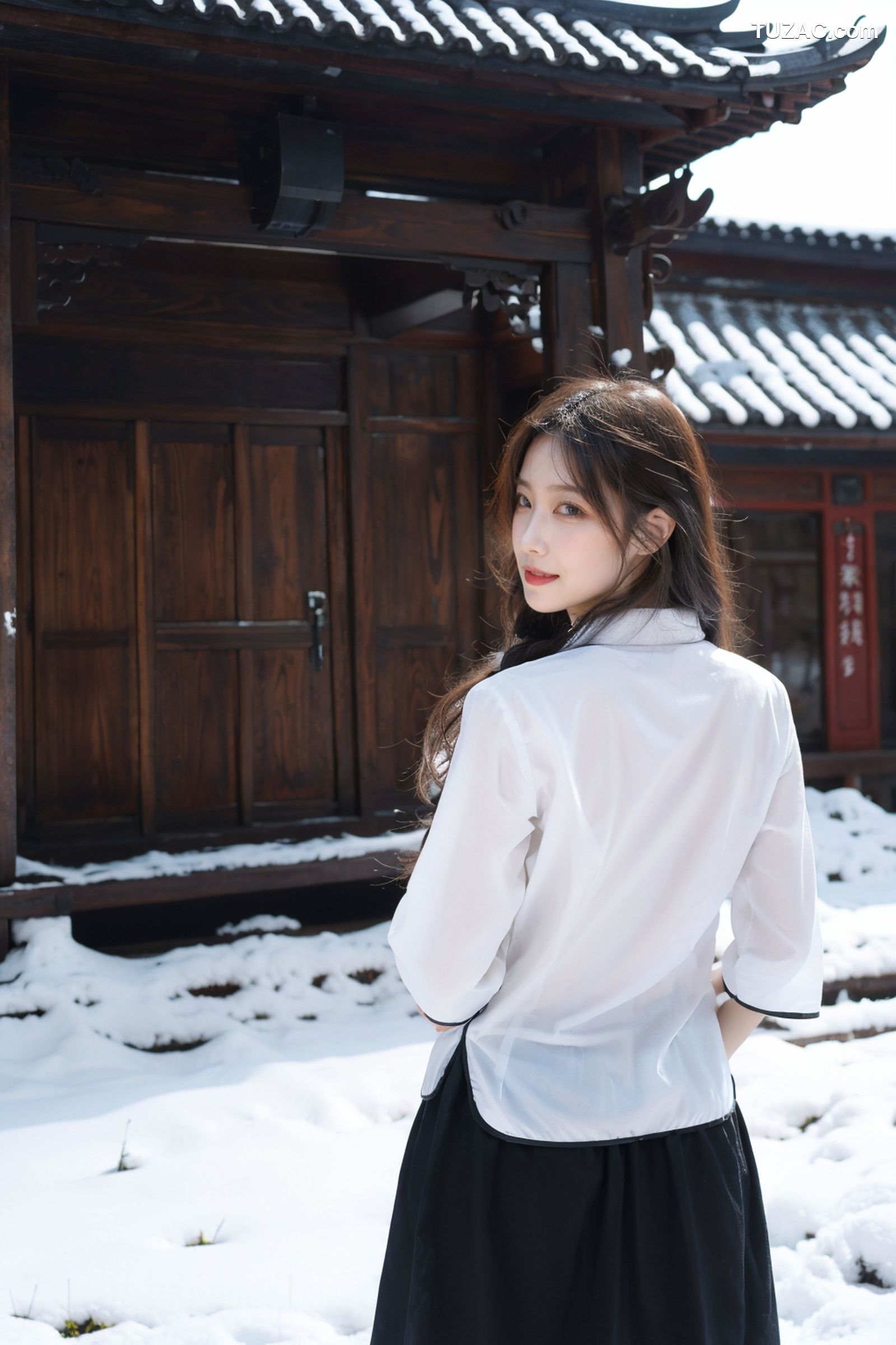 AI美女-拟实-民国风白衣黑裙-纯净版