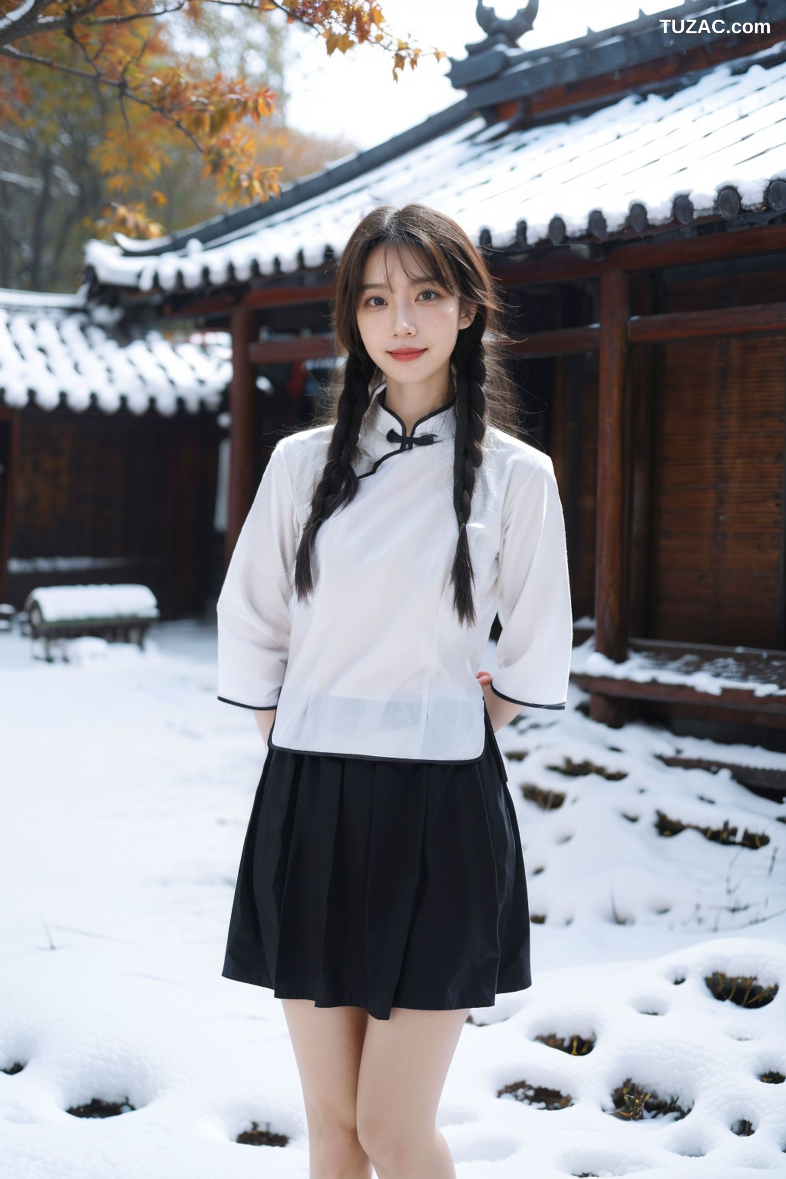AI美女-拟实-民国风白衣黑裙-纯净版