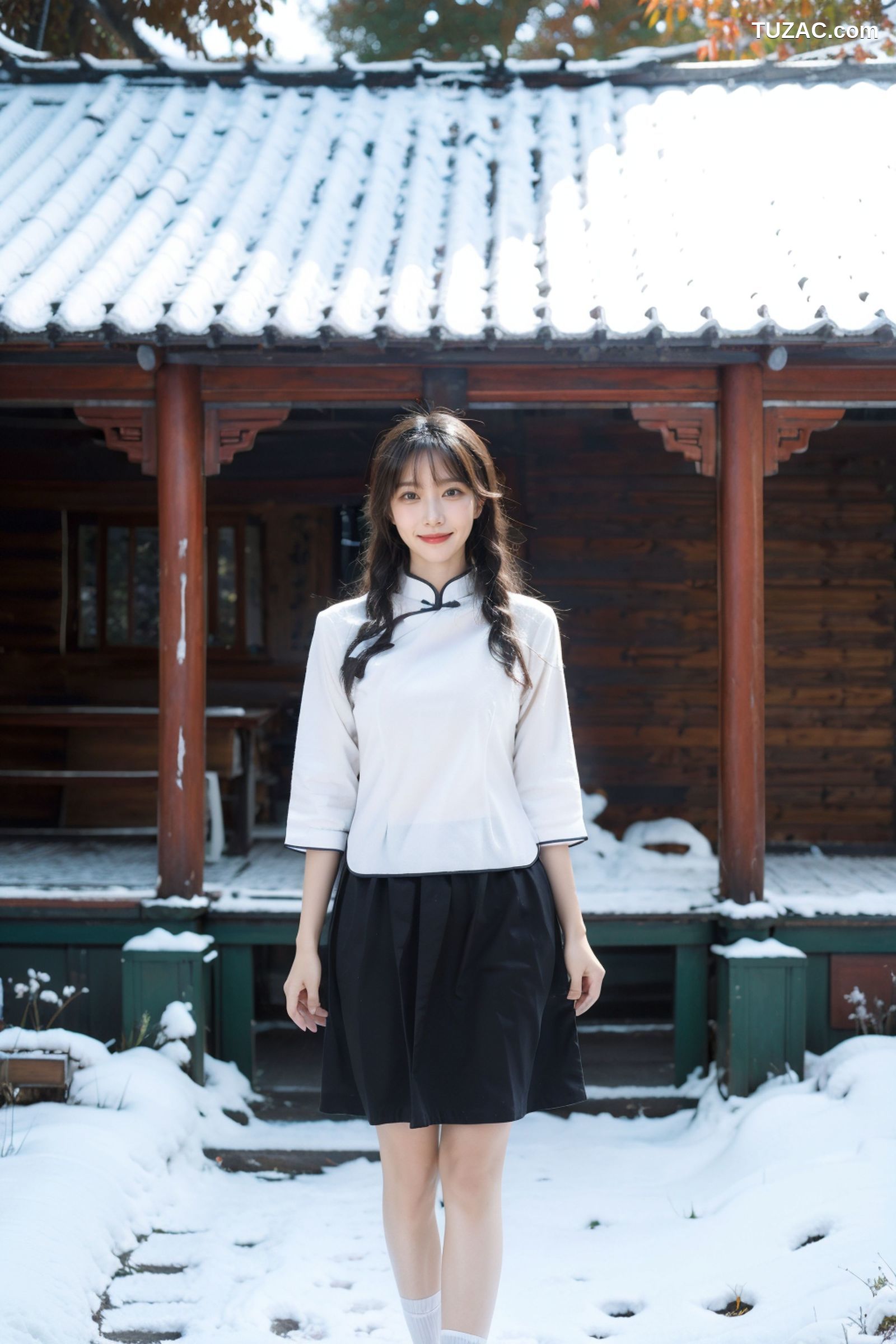 AI美女-拟实-民国风白衣黑裙-纯净版