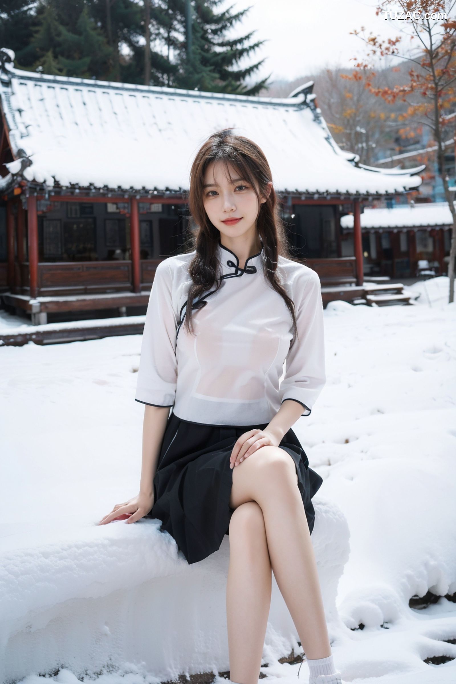 AI美女-拟实-民国风白衣黑裙-纯净版