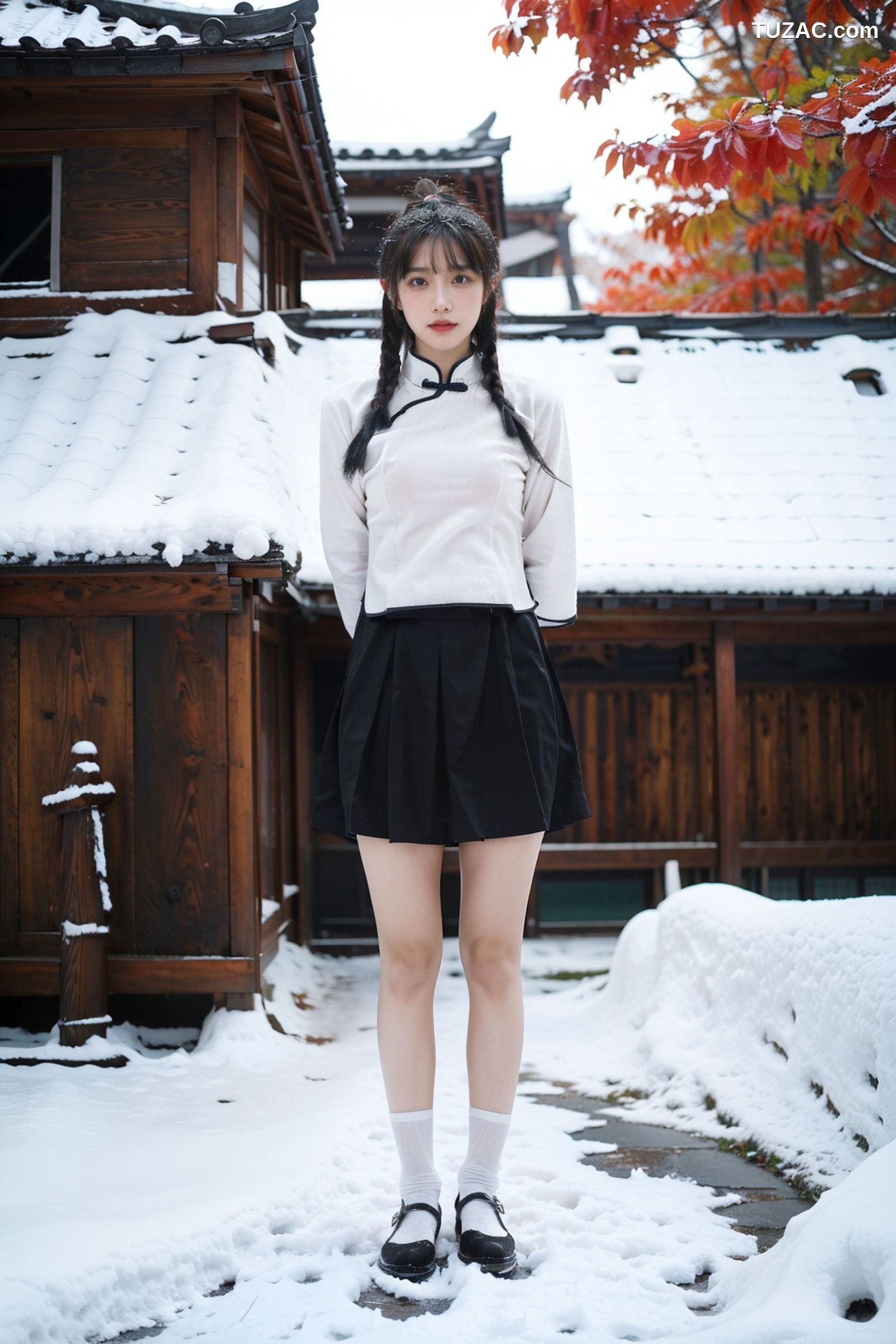 AI美女-拟实-民国风白衣黑裙-纯净版