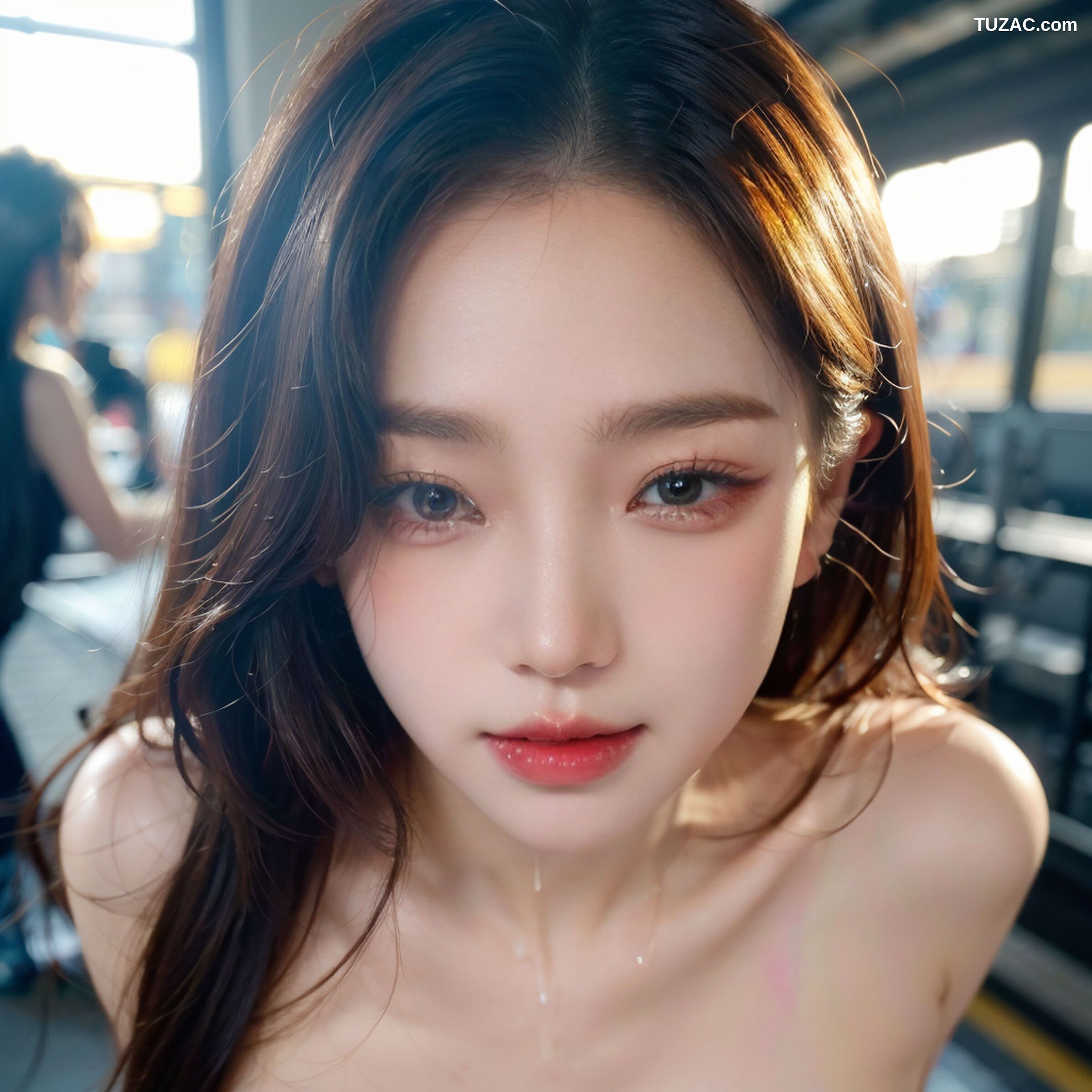 AI美女-拟实-火车站里的美女
