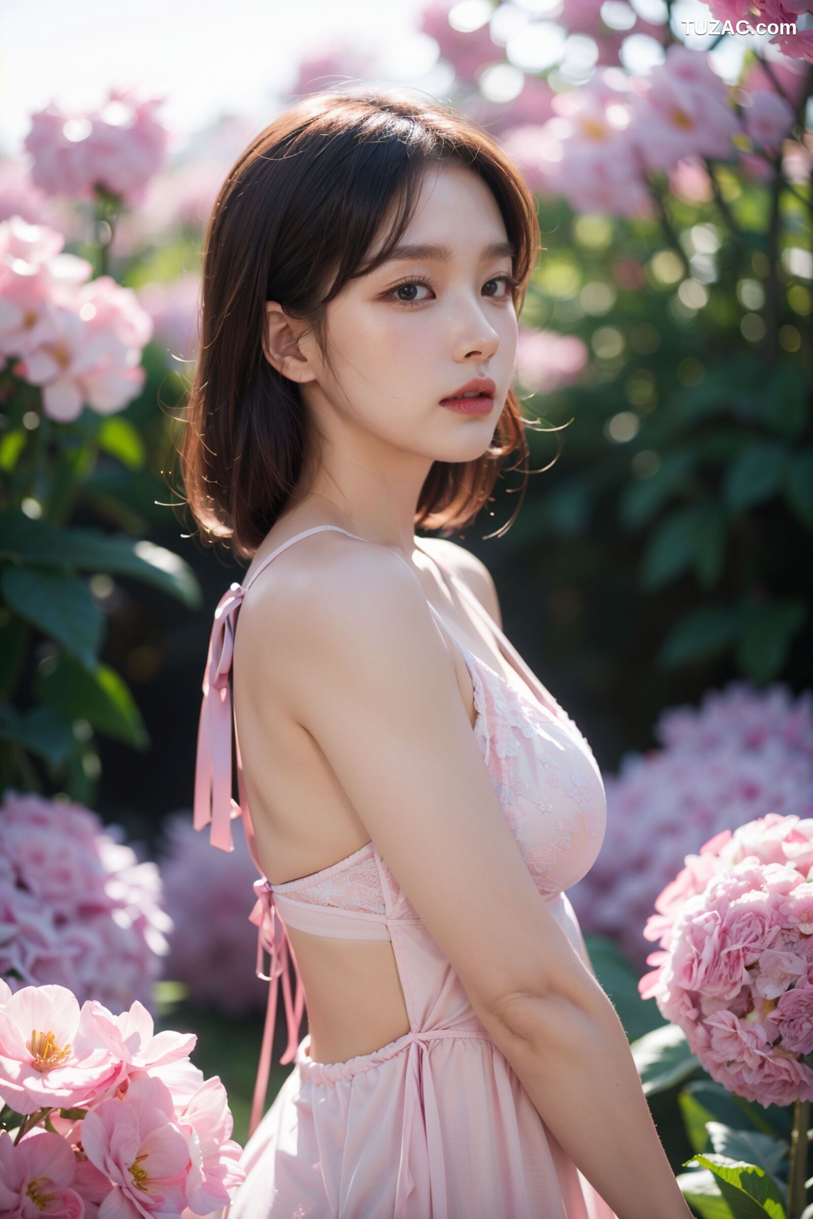 AI美女-拟实-玫瑰园户外