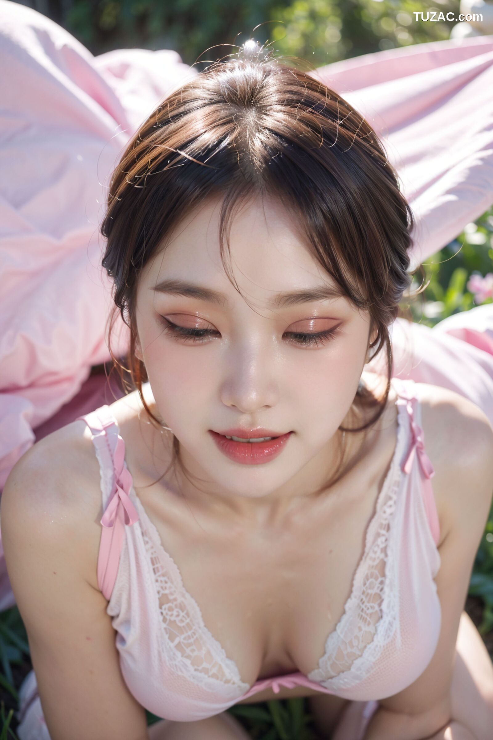 AI美女-拟实-玫瑰园户外