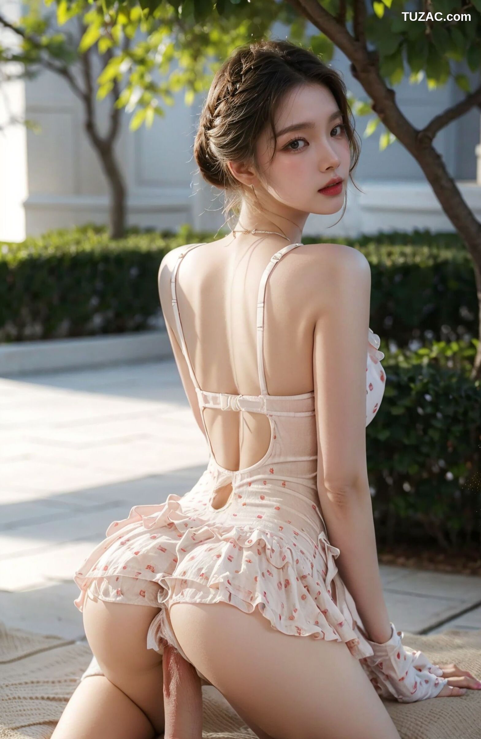 AI美女-拟实-白色红点睡衣短裙-18禁