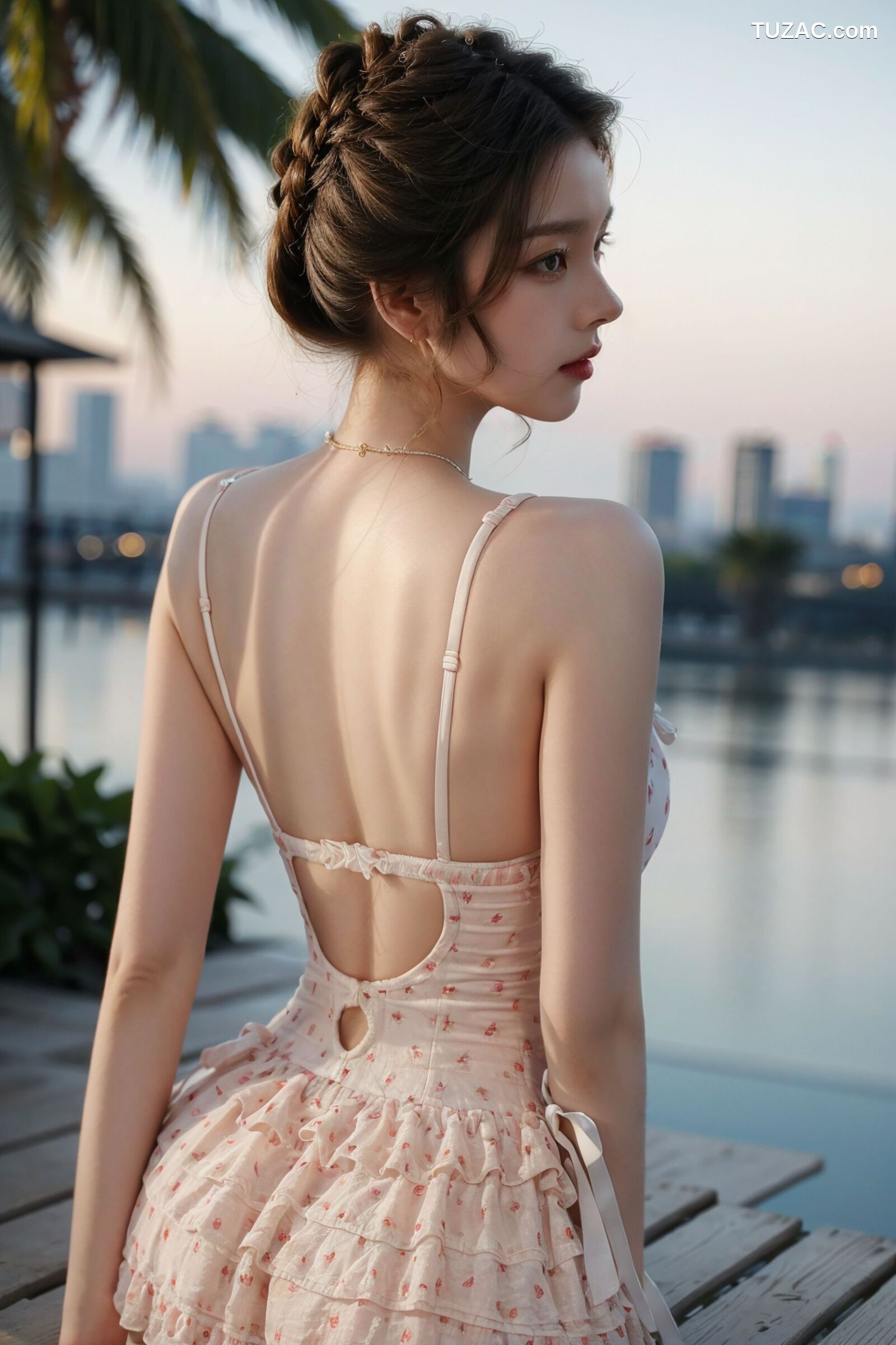 AI美女-拟实-白色红点睡衣短裙-18禁
