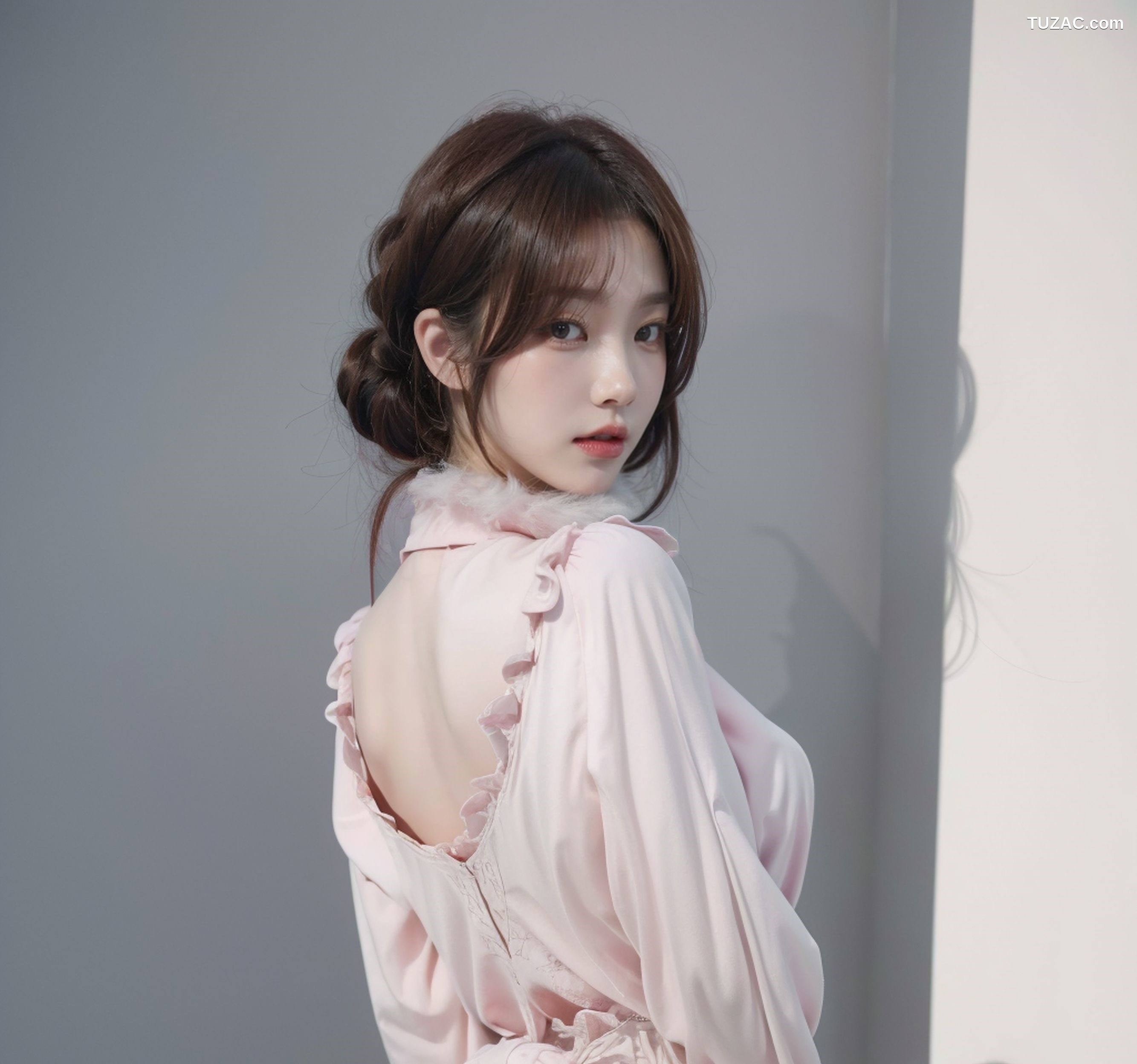 AI美女-拟实-粉白色情趣服-18禁