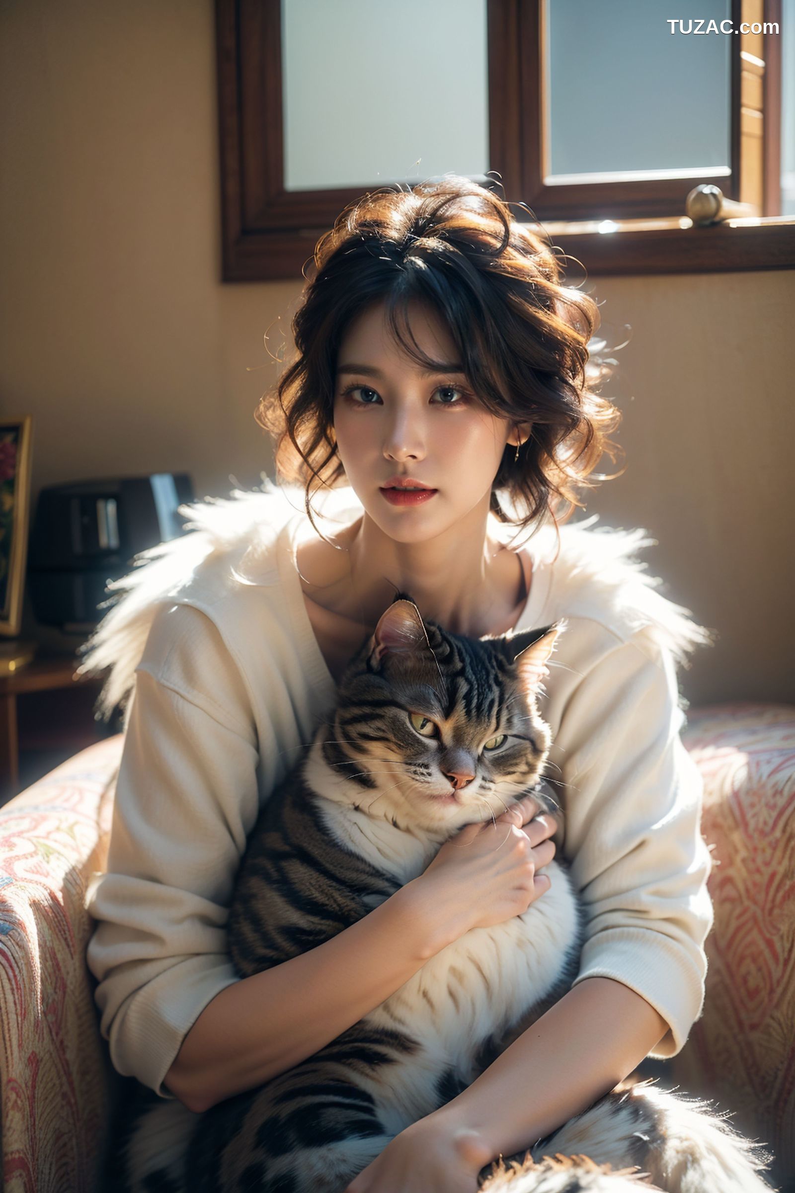 AI美女-拟实-肥猫宠物的美女