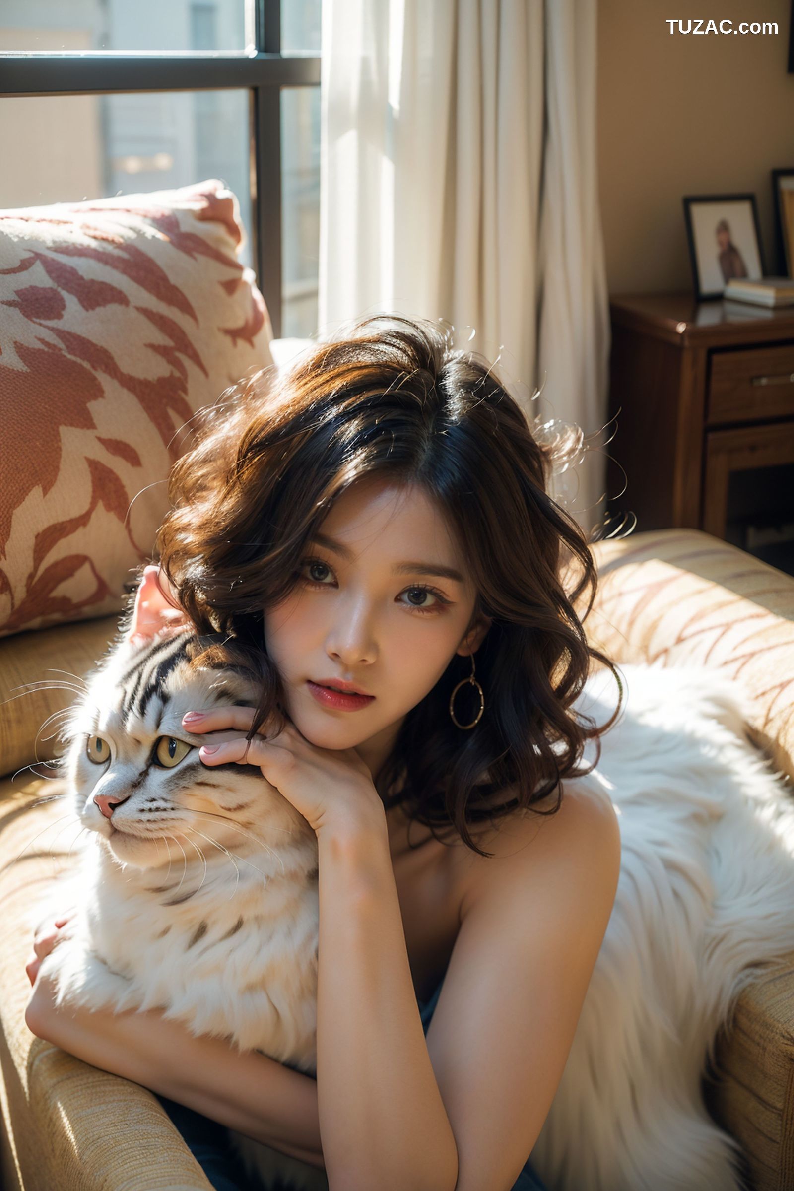 AI美女-拟实-肥猫宠物的美女
