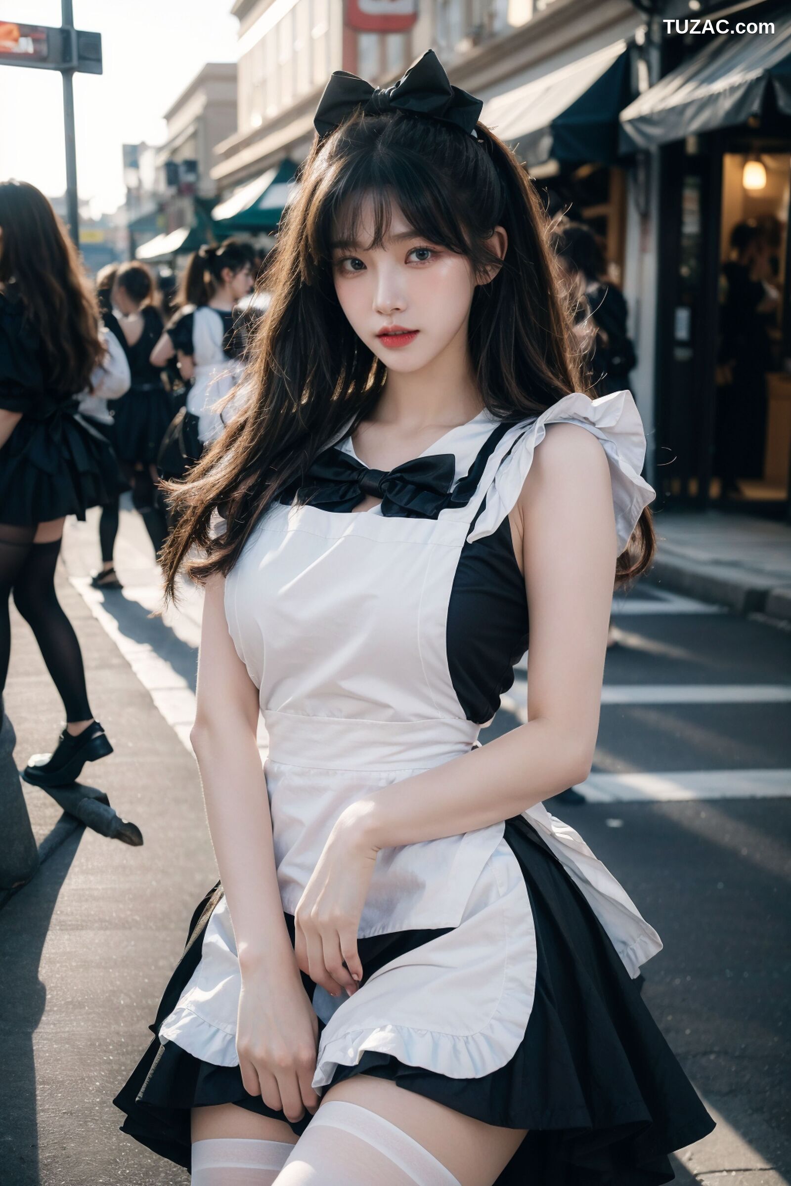 AI美女-拟实-黑白女仆裙街拍-18禁