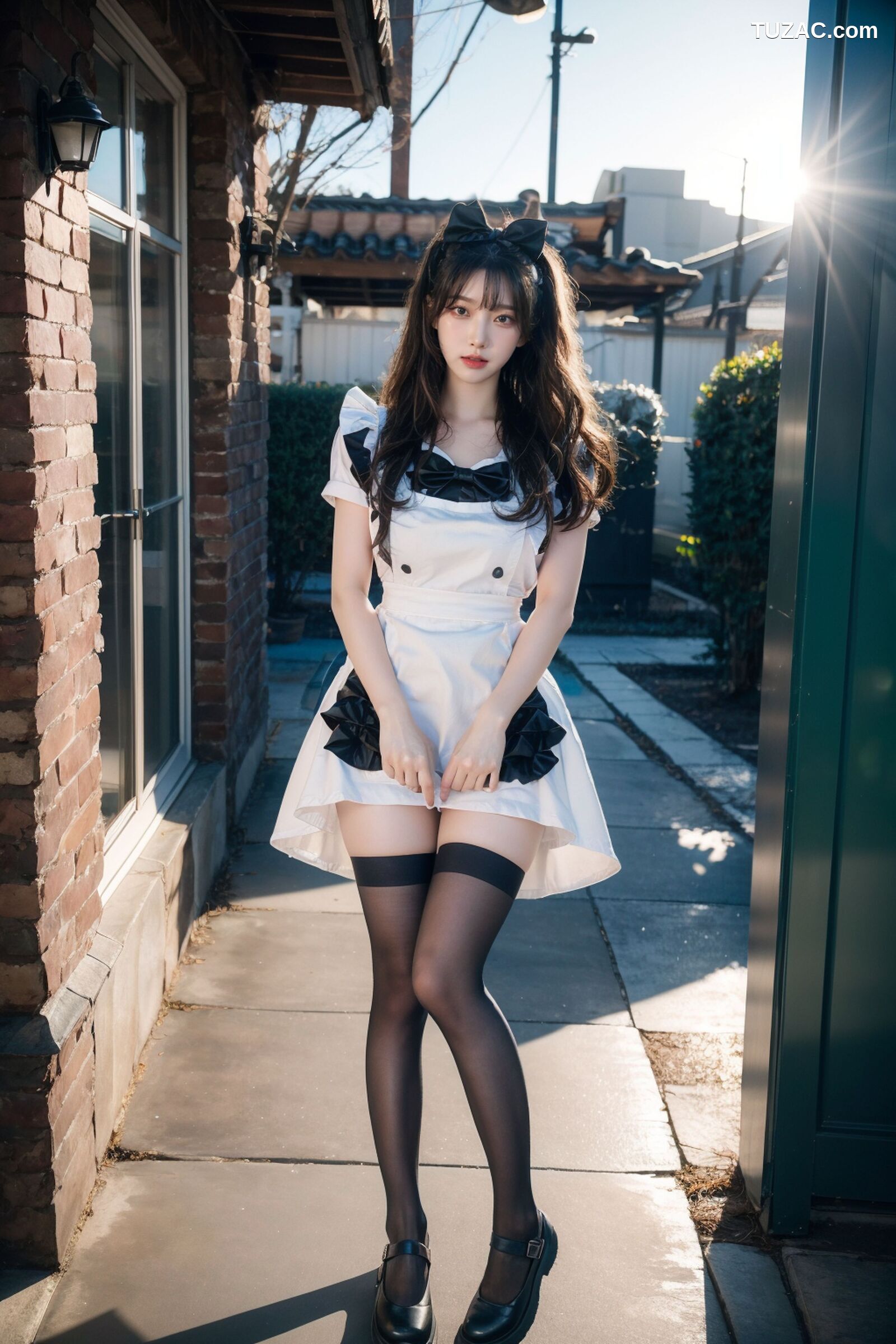 AI美女-拟实-黑白女仆裙街拍-18禁