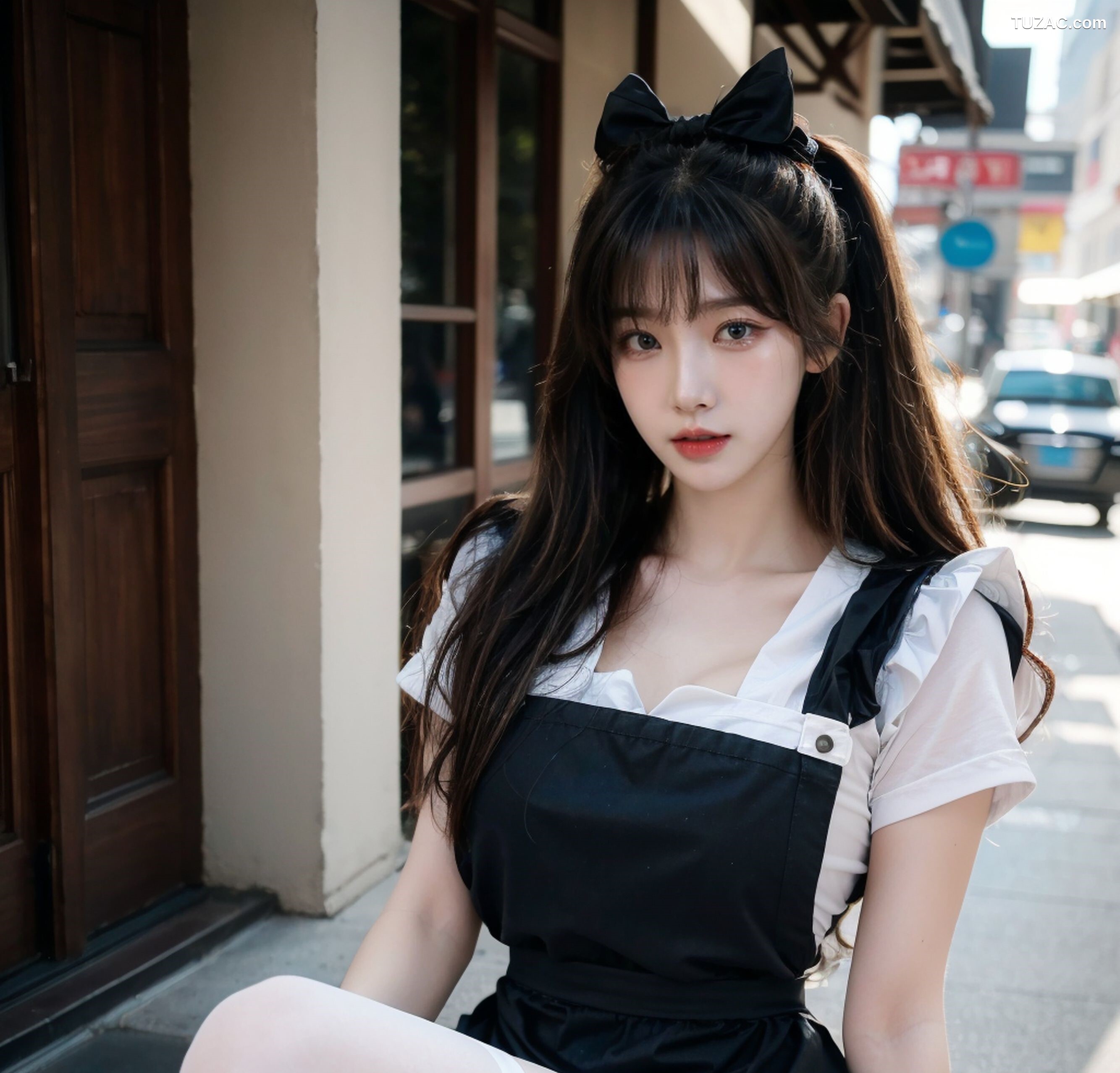 AI美女-拟实-黑白女仆裙街拍-18禁