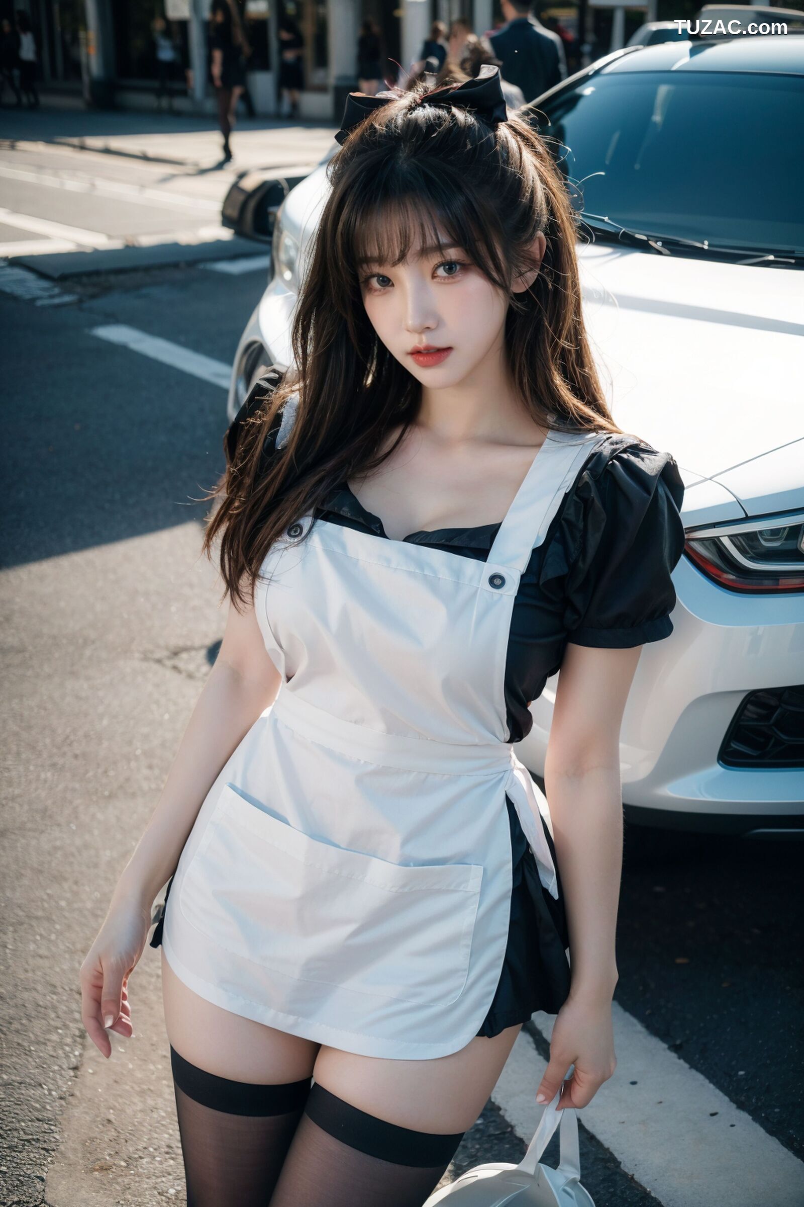 AI美女-拟实-黑白女仆裙街拍-18禁