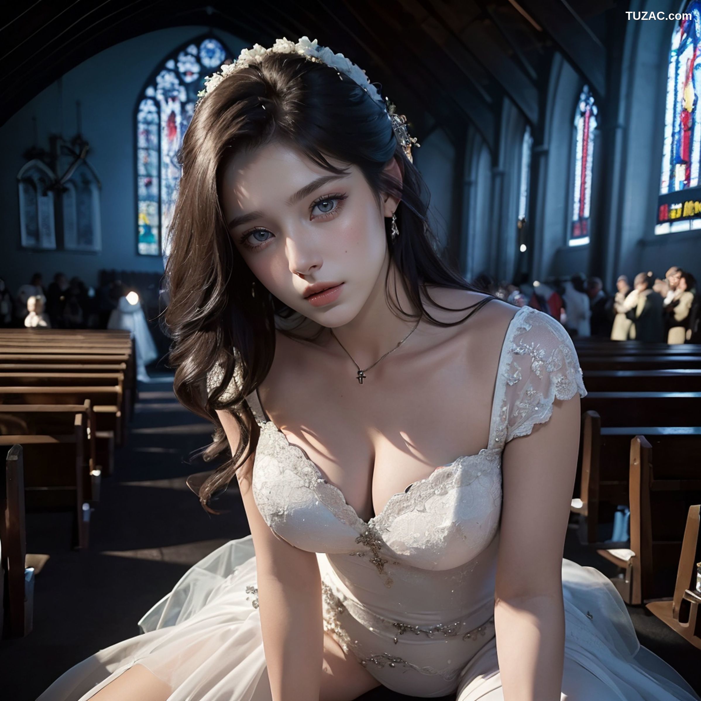 AI美女-教堂淫乱婚礼-性感婚纱