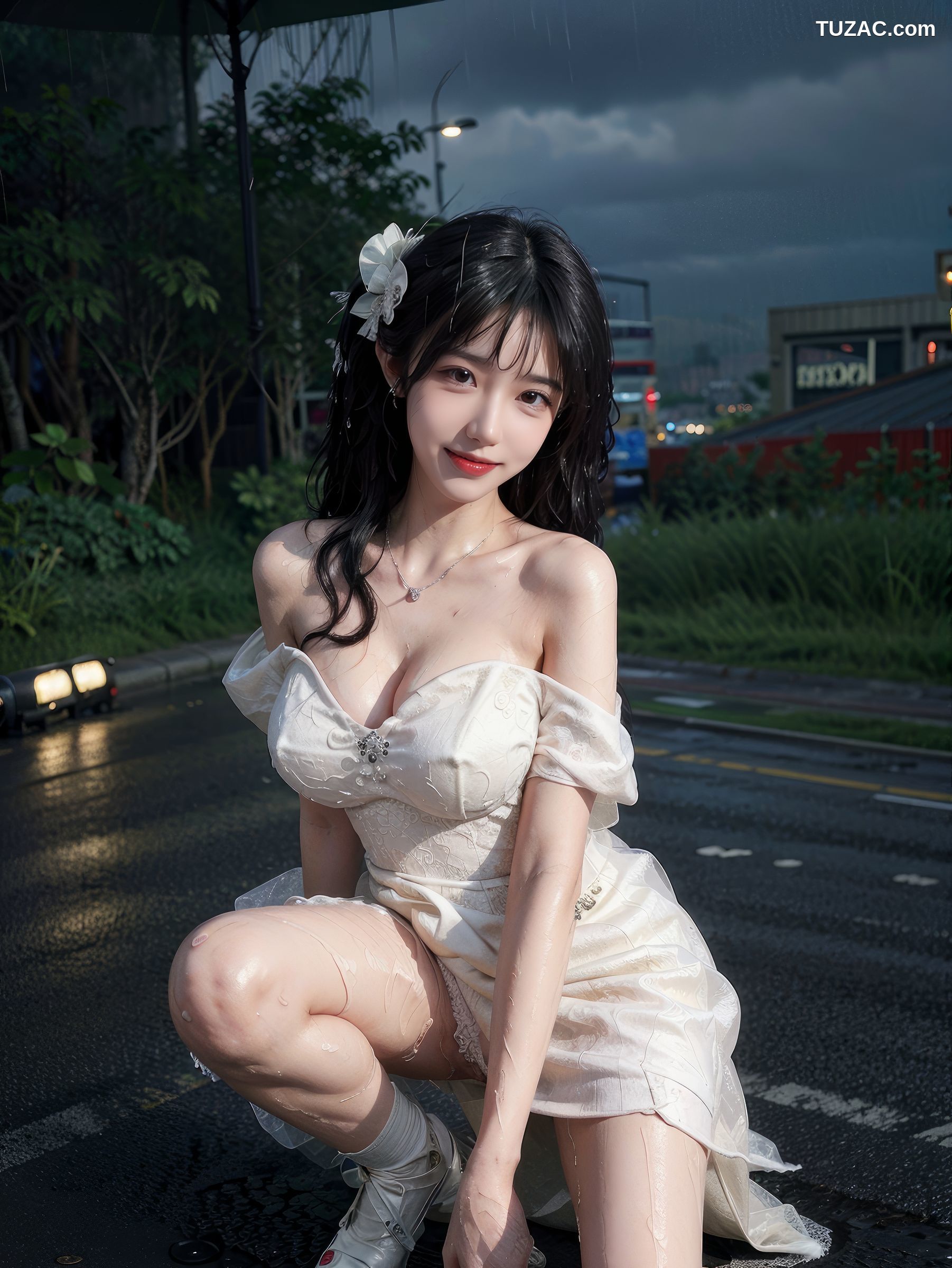 AI美女-机车白纱露出-卷1