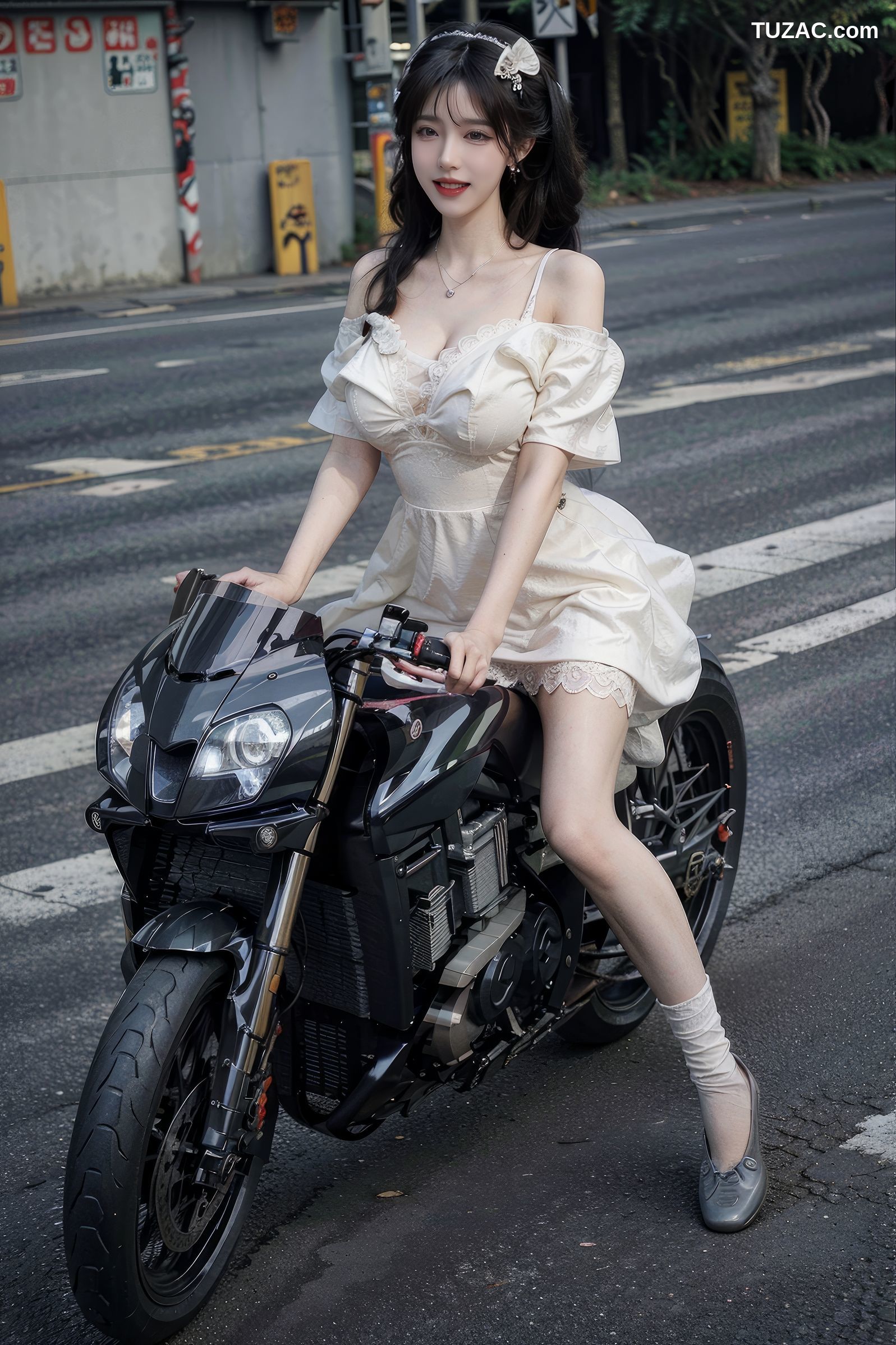 AI美女-机车白纱露出-卷2