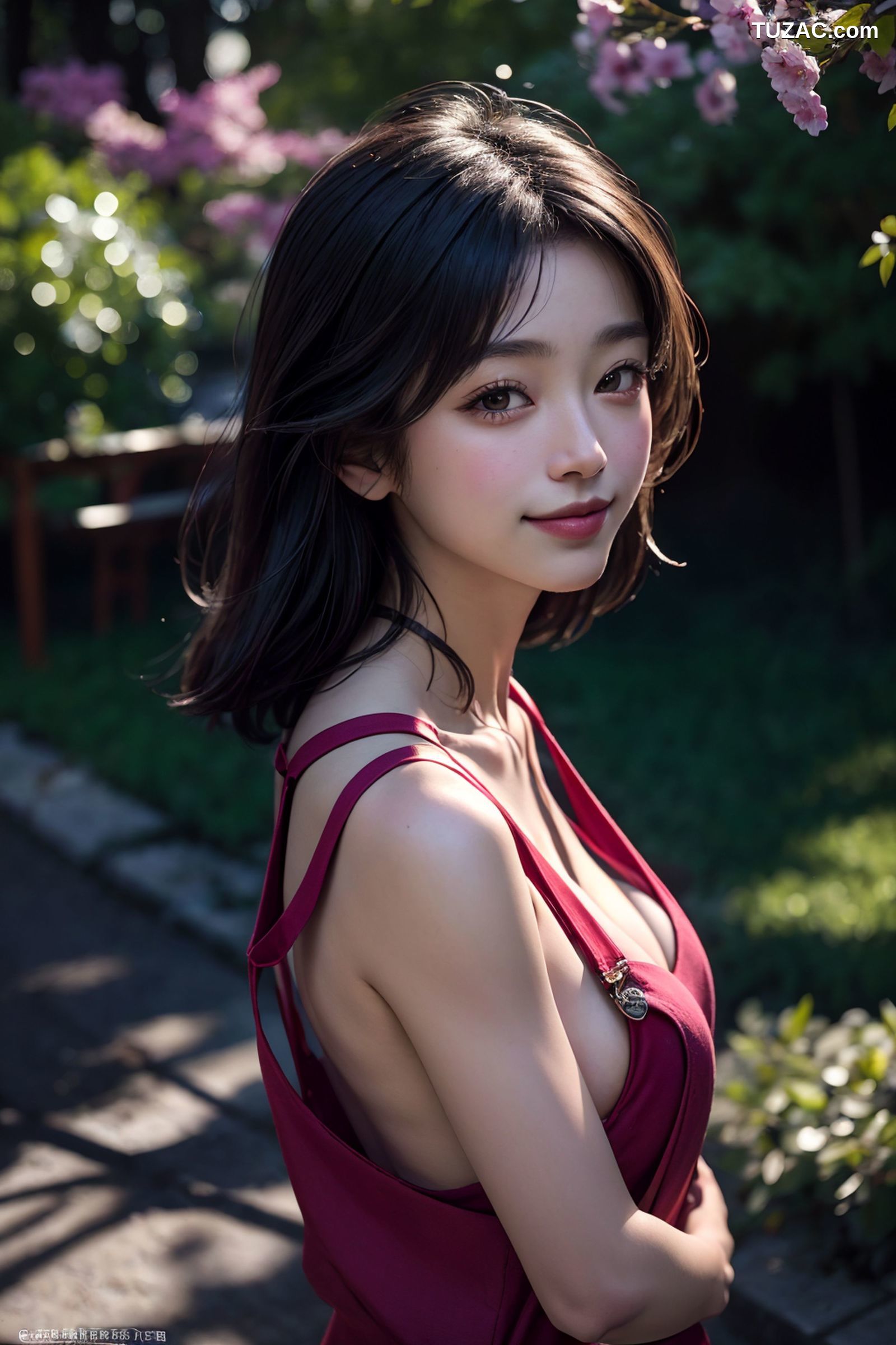 AI美女-穿牛仔吊带裤的女孩-纯净版