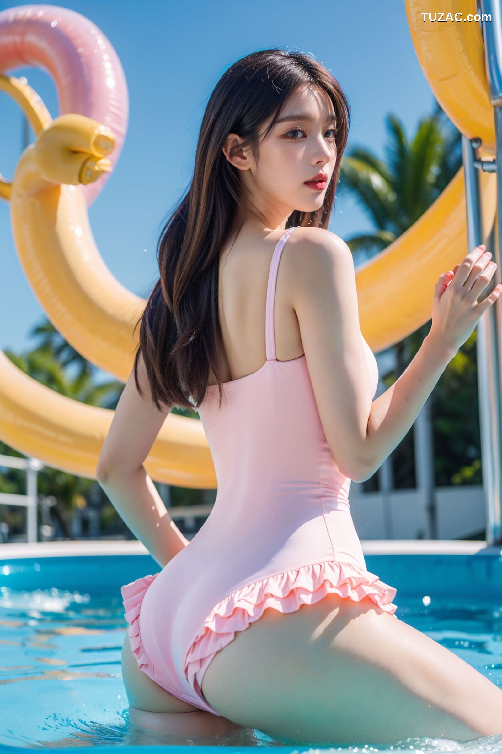 AI美女-超写实-泳池死库水美女-18禁