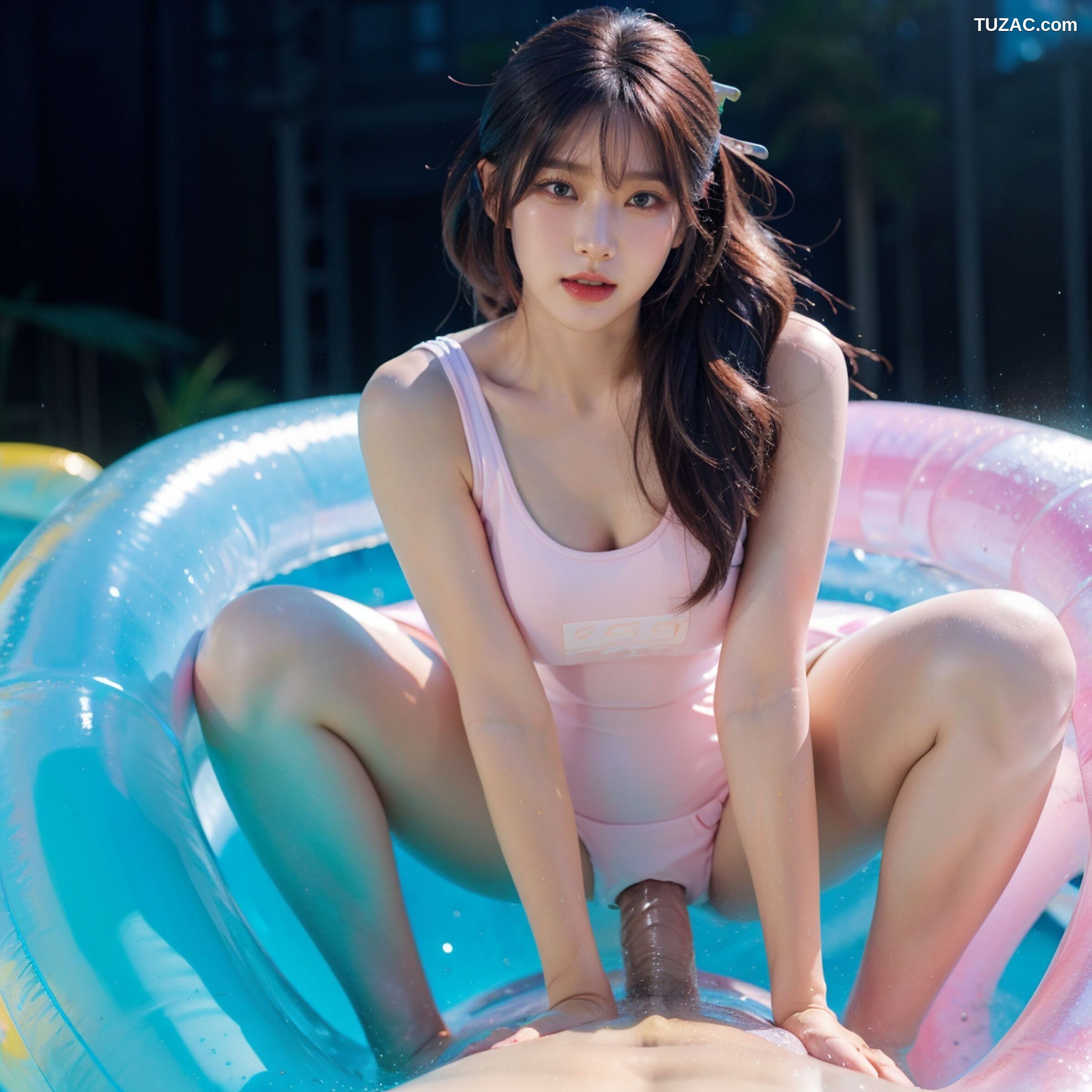 AI美女-超写实-泳池死库水美女-18禁