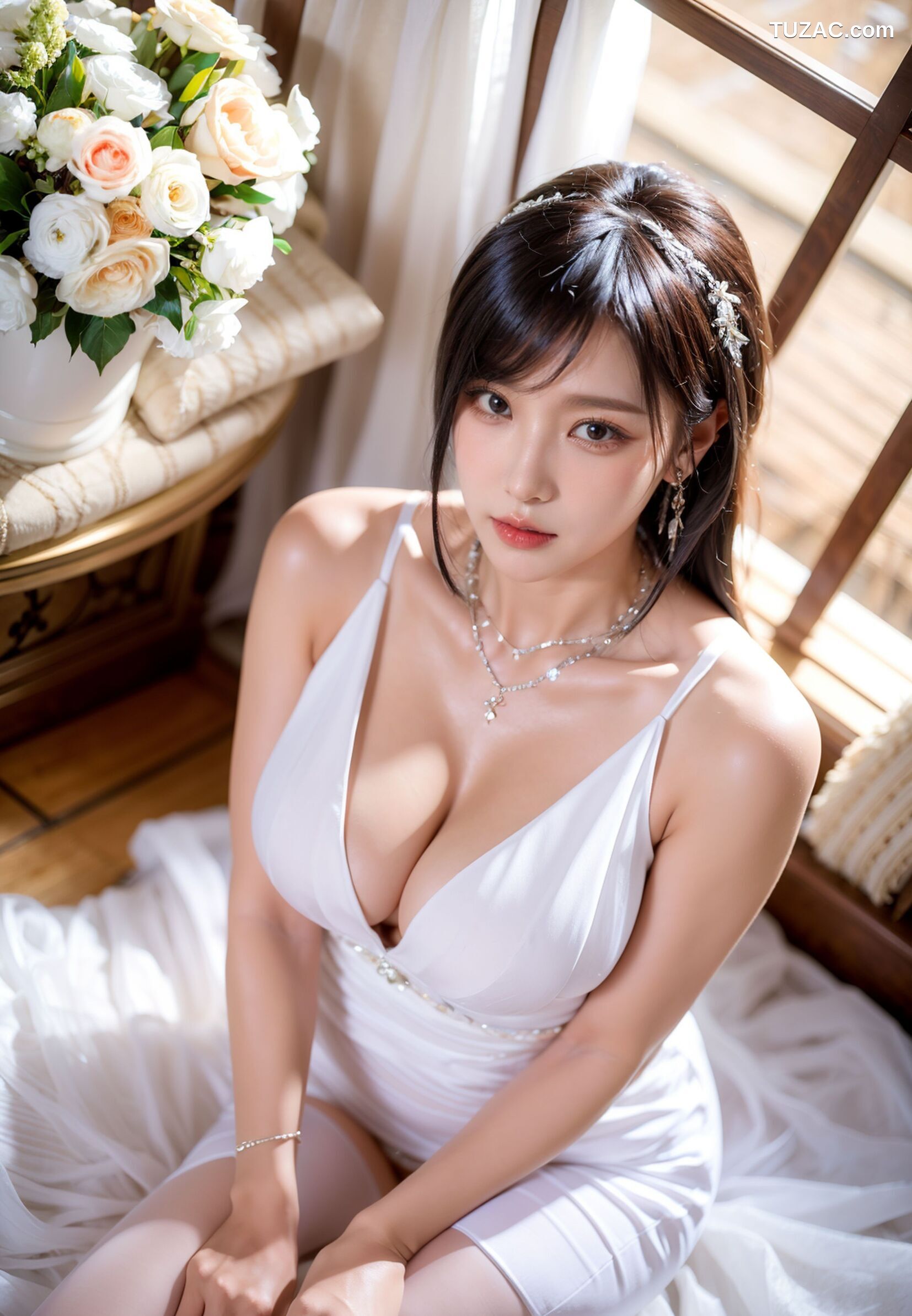 AI美女-超写实-白吊带裙美女-纯净版