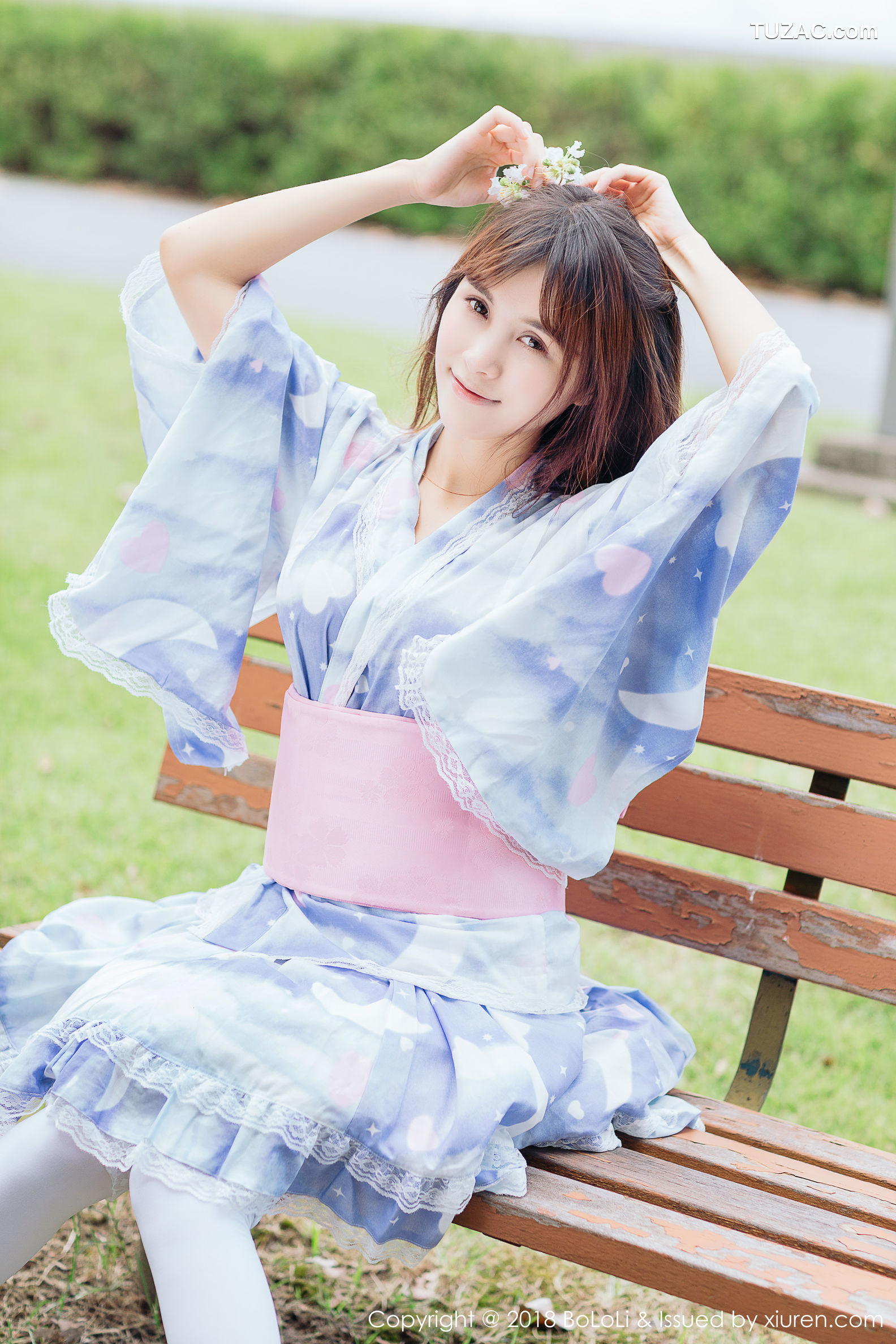 BoLoli波萝社-Vol.118-夏美酱-和服绿树公园