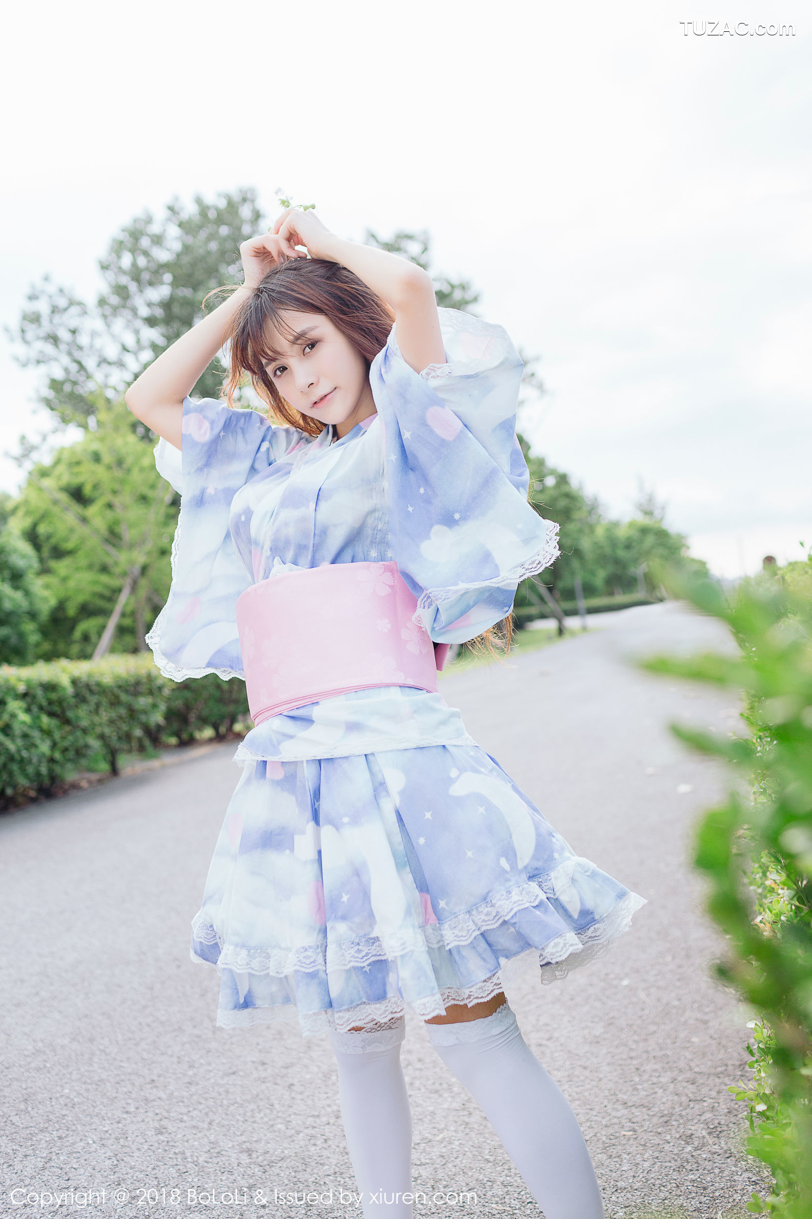 BoLoli波萝社-Vol.118-夏美酱-和服绿树公园