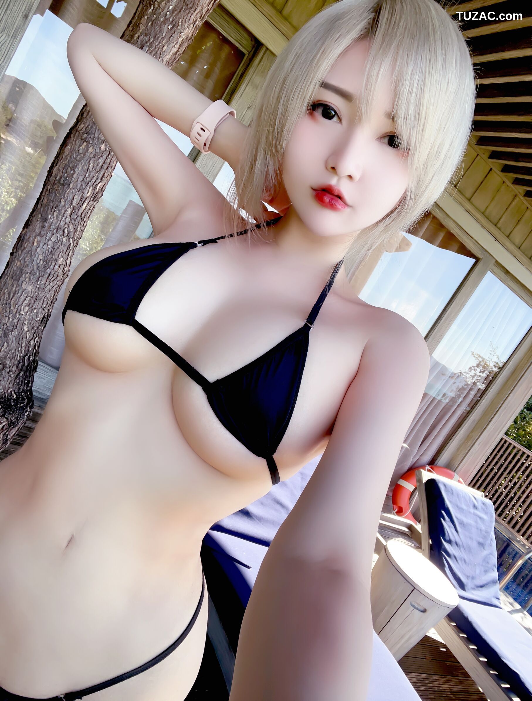 Potato-Godzilla-Casual-Teasing-With-Black-Bikini-NSFW