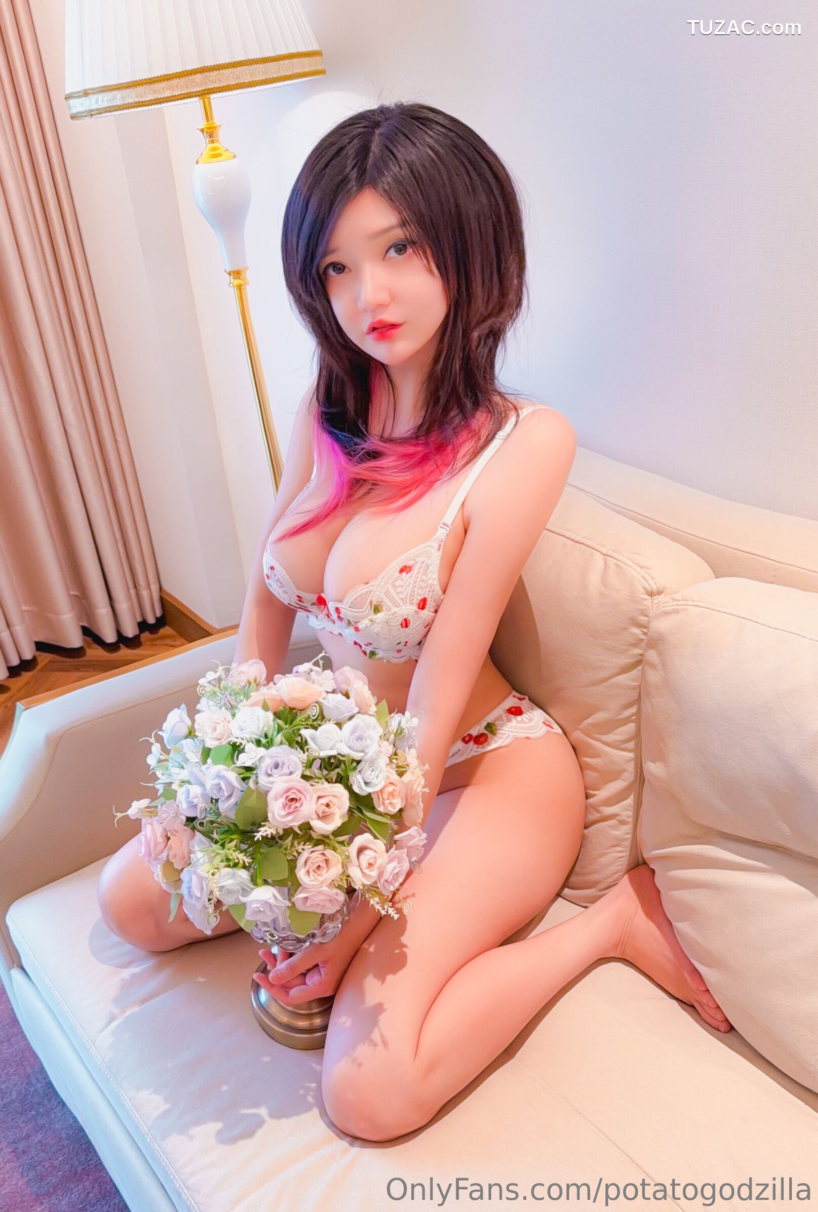 Potato-Godzilla-OnlyFans-Nude-Apr-2025-Cherry-Lingerie-草莓内衣