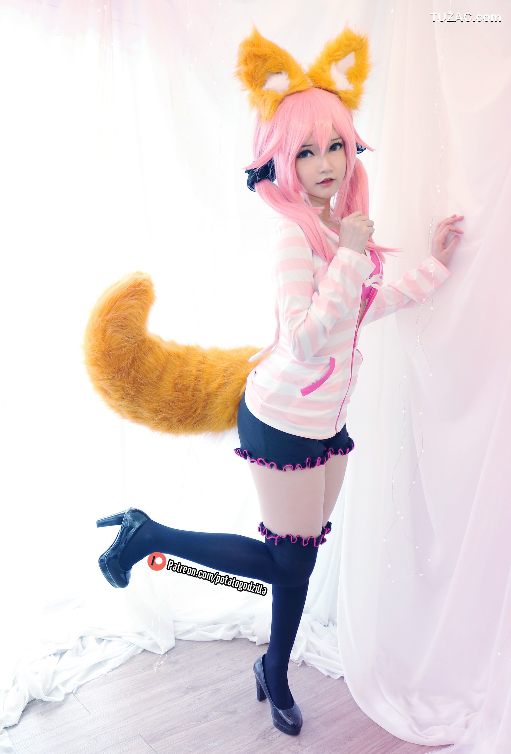 Potato-Godzilla-Tamamo-Pink-Suit