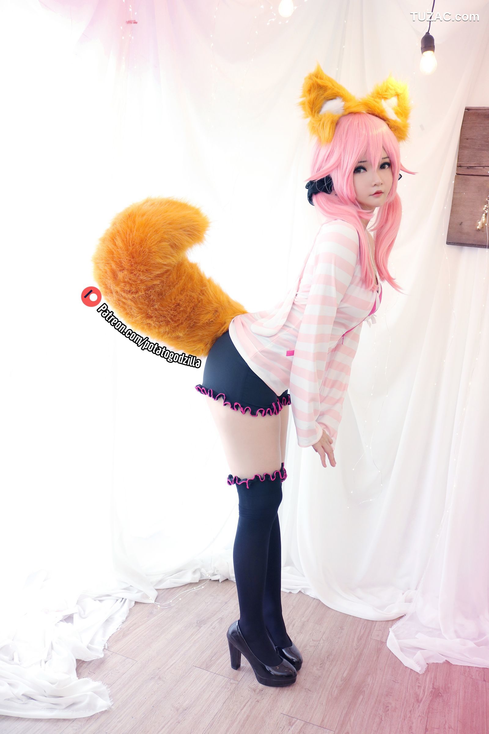 Potato-Godzilla-Tamamo-Pink-Suit