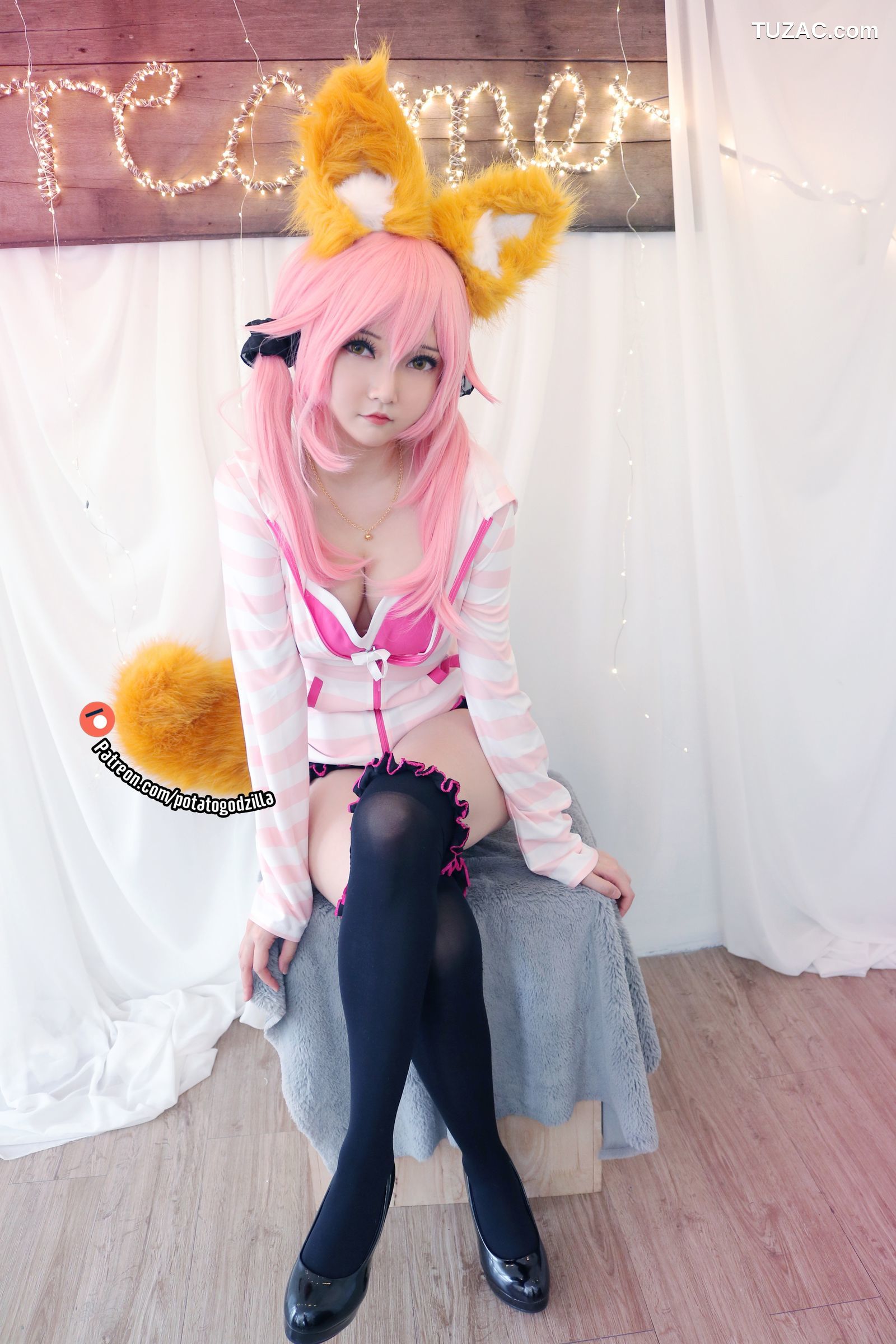 Potato-Godzilla-Tamamo-Pink-Suit