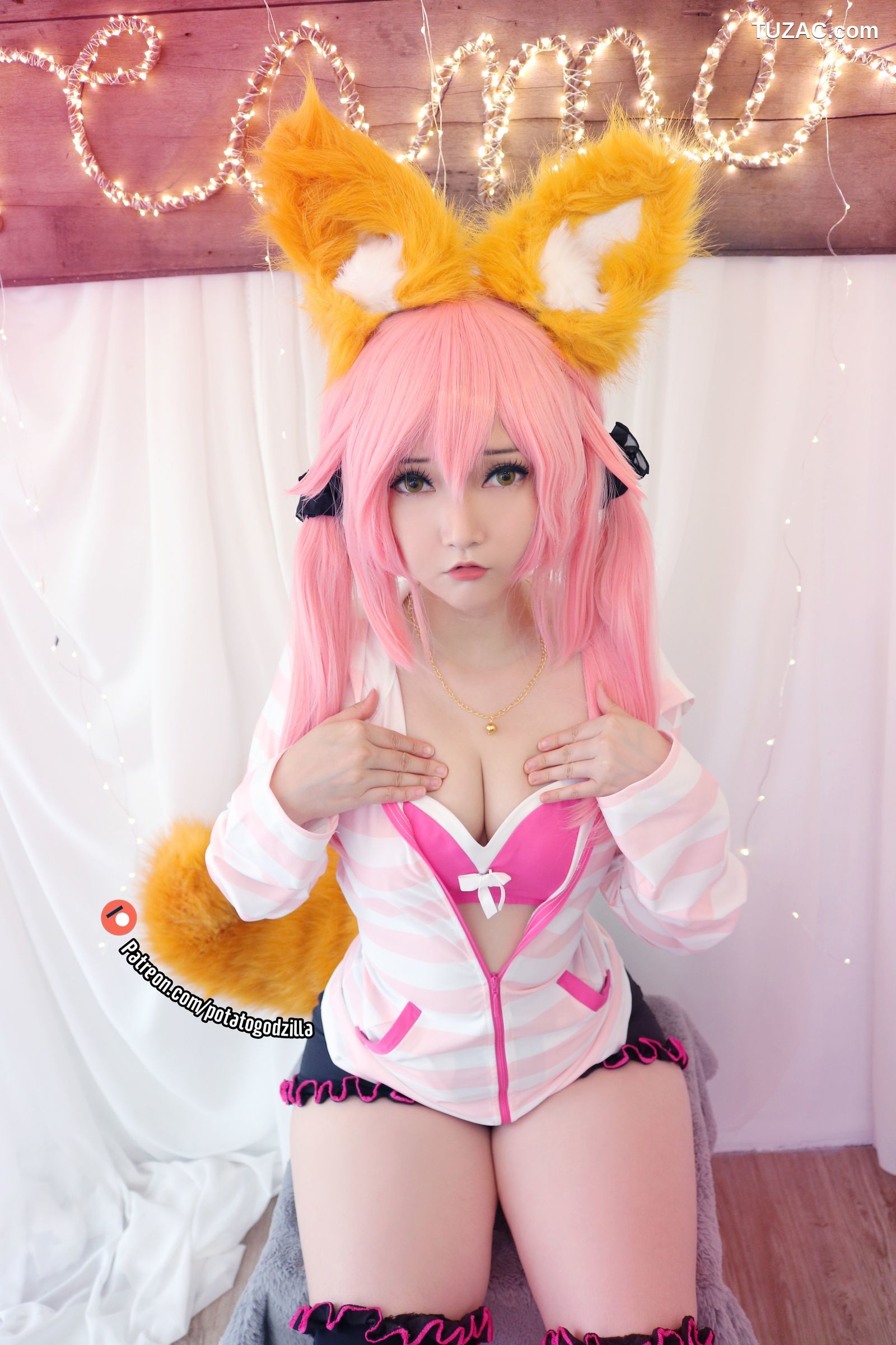 Potato-Godzilla-Tamamo-Pink-Suit