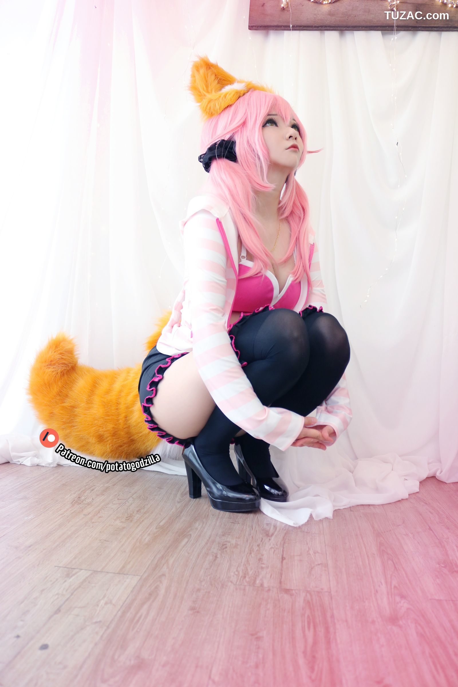 Potato-Godzilla-Tamamo-Pink-Suit