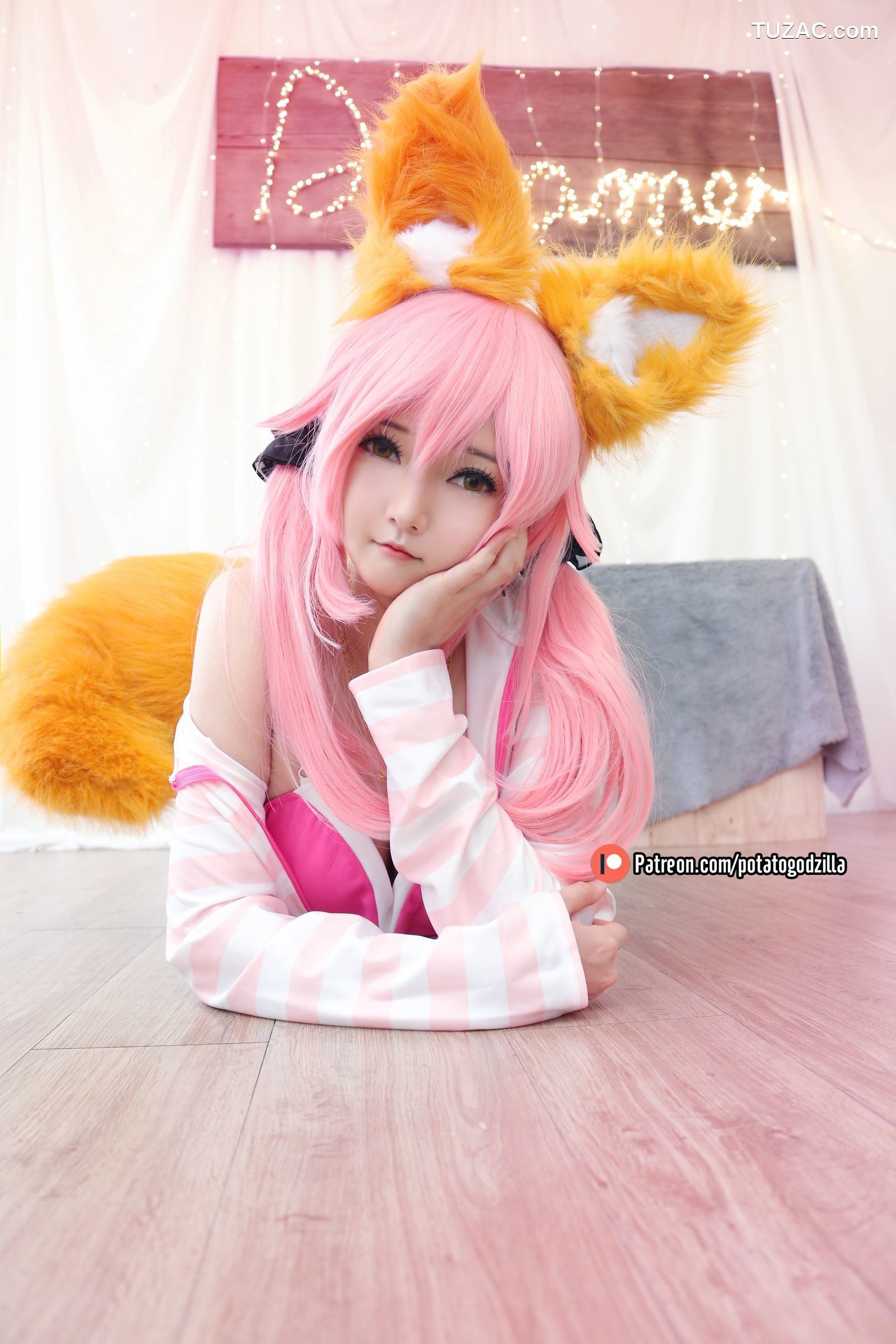 Potato-Godzilla-Tamamo-Pink-Suit