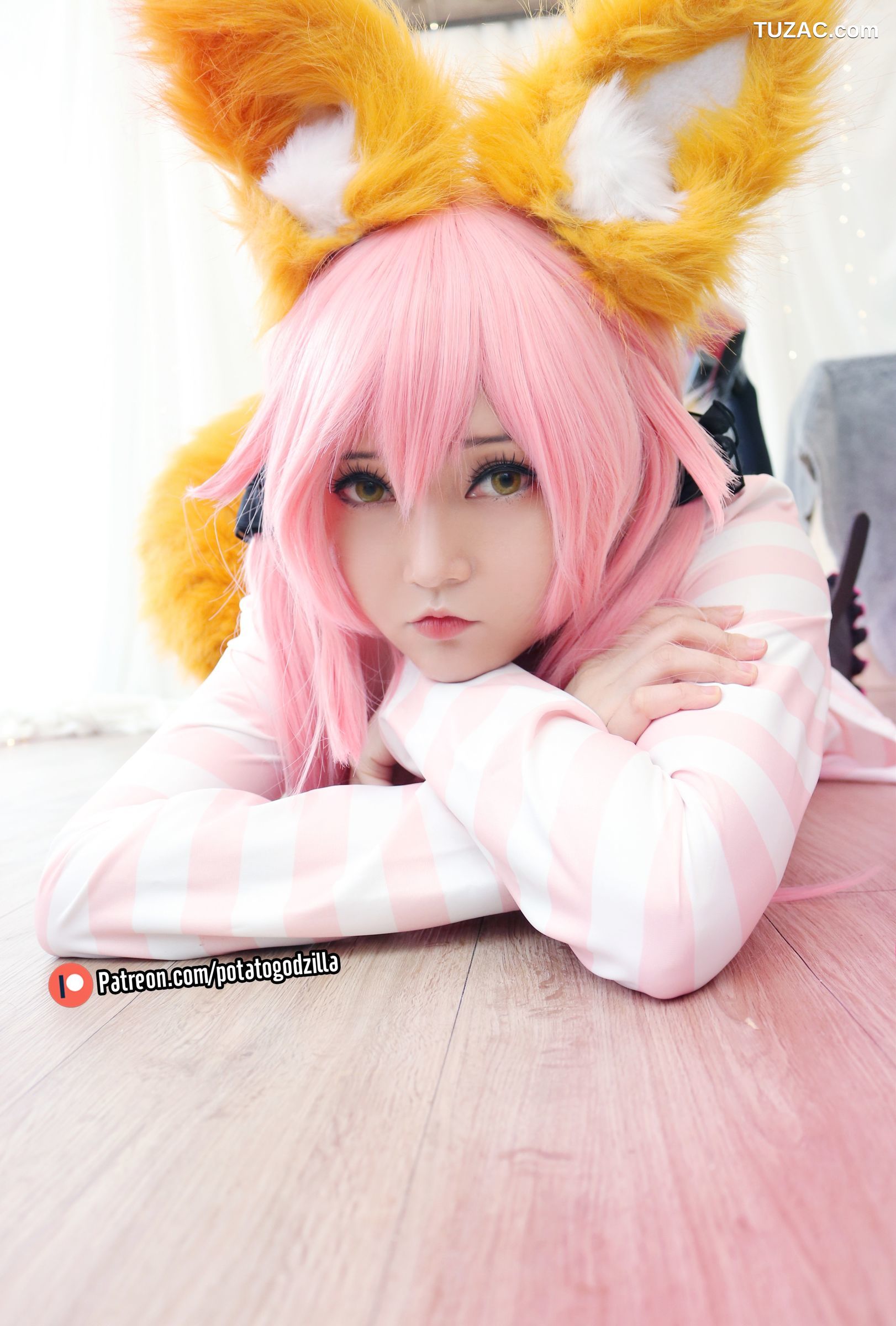 Potato-Godzilla-Tamamo-Pink-Suit