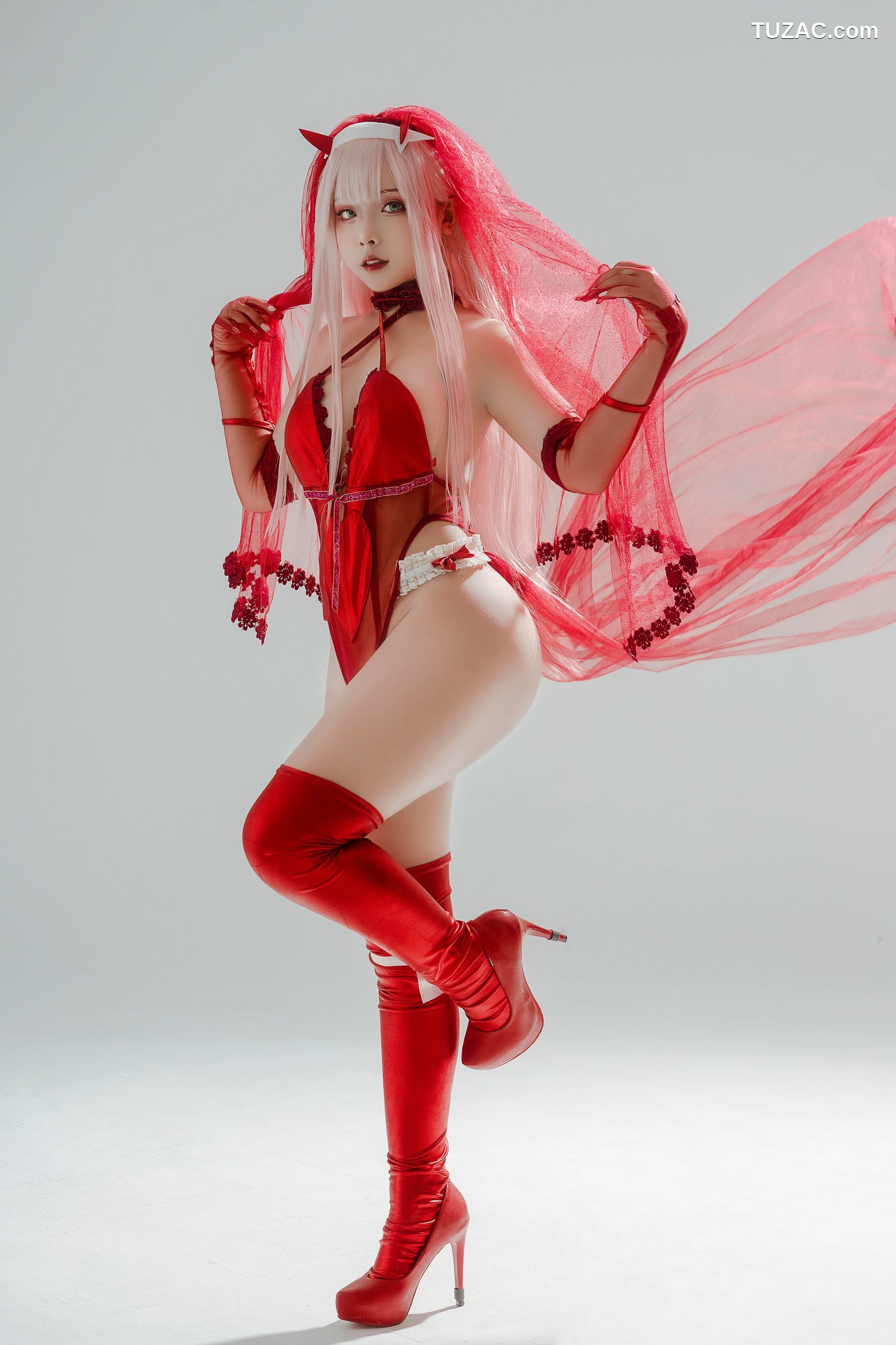 Sayo-Momo-《情迷弗兰克斯》-零二-婚纱装-Zero-Two-Wedding-Dress