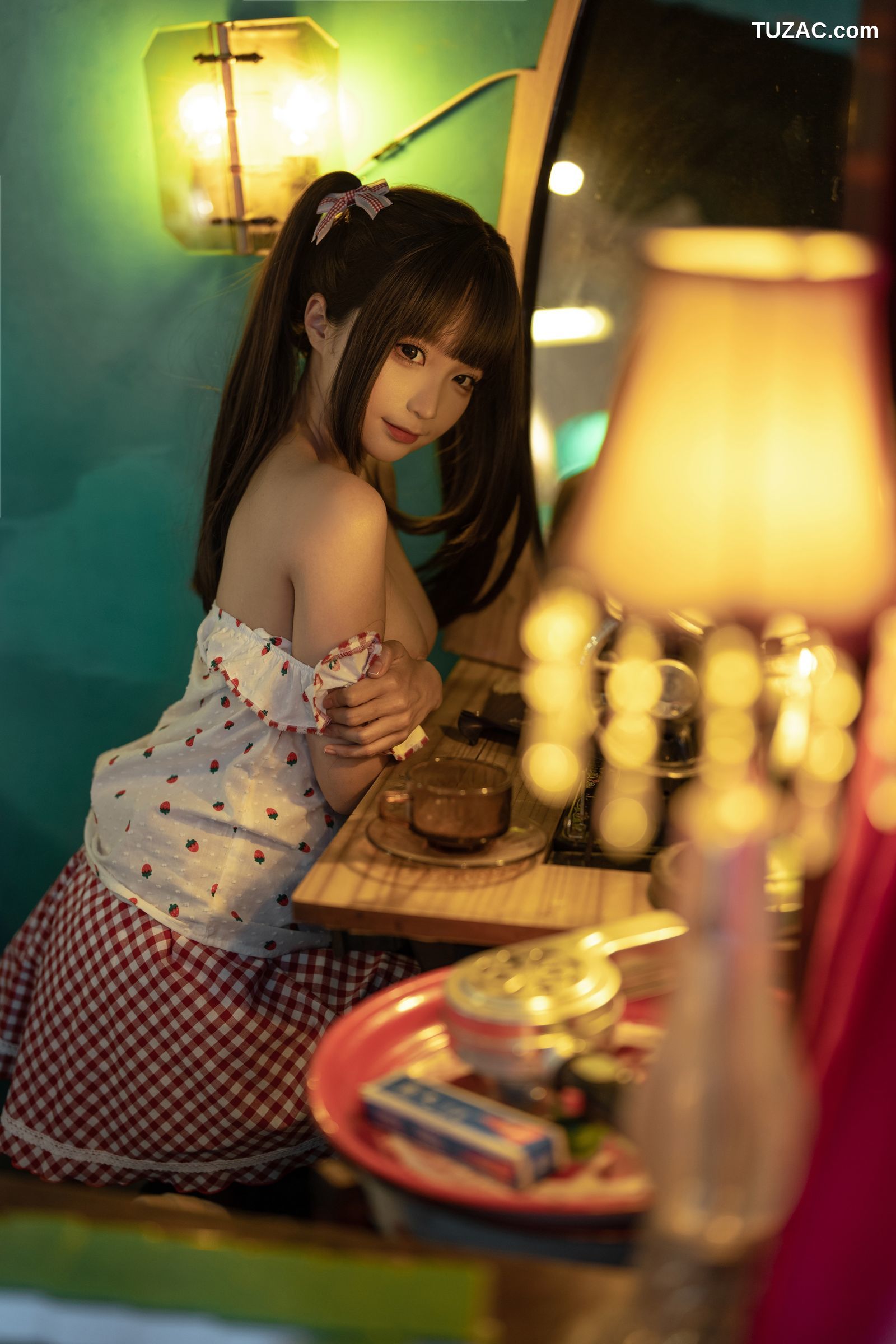 蠢沫沫-红格子-Strawberry-Shirt