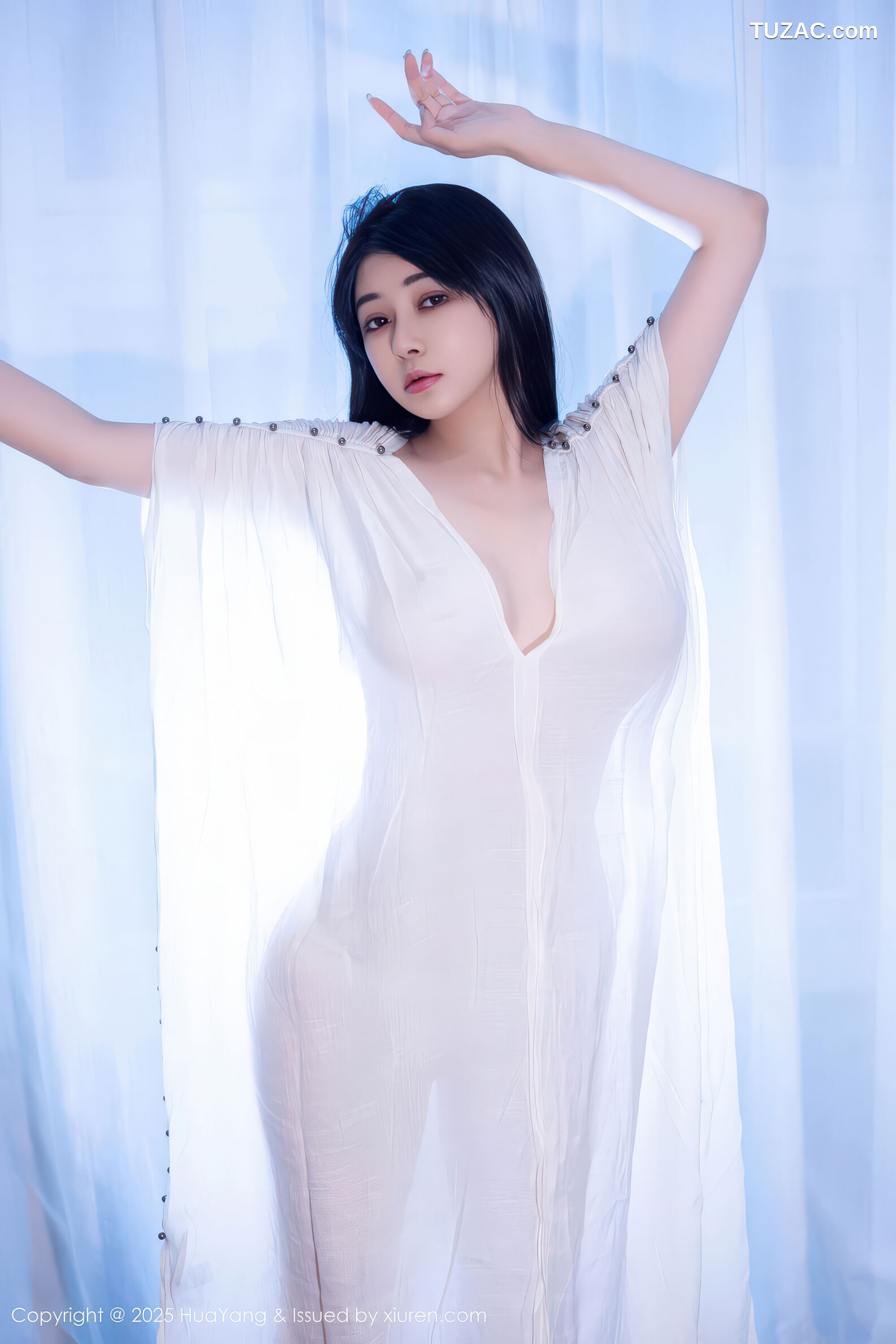 HuaYang花漾-653-凯竹法师-轻透白色连衣裙肉丝-2025.12.29