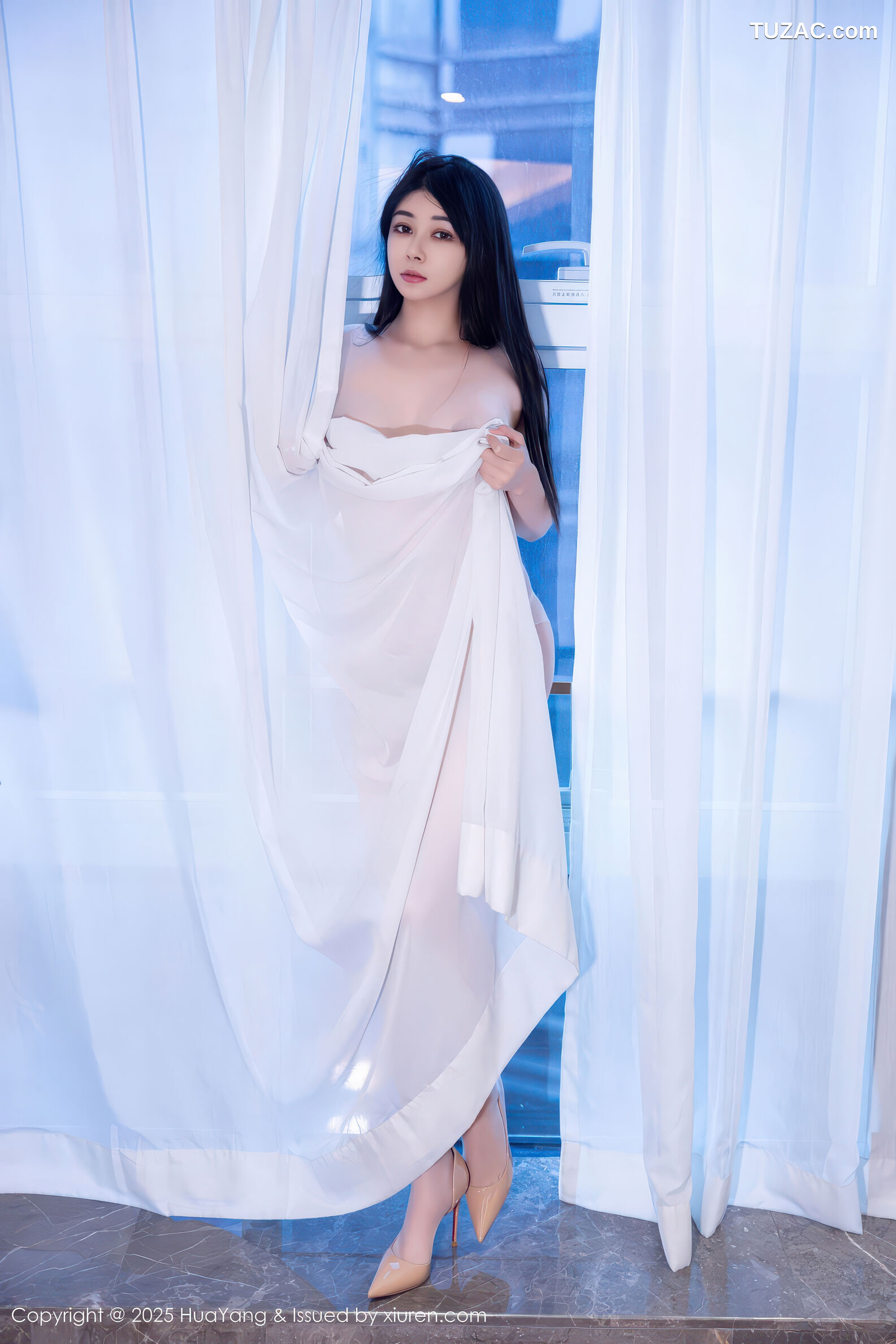 HuaYang花漾-653-凯竹法师-轻透白色连衣裙肉丝-2025.12.29