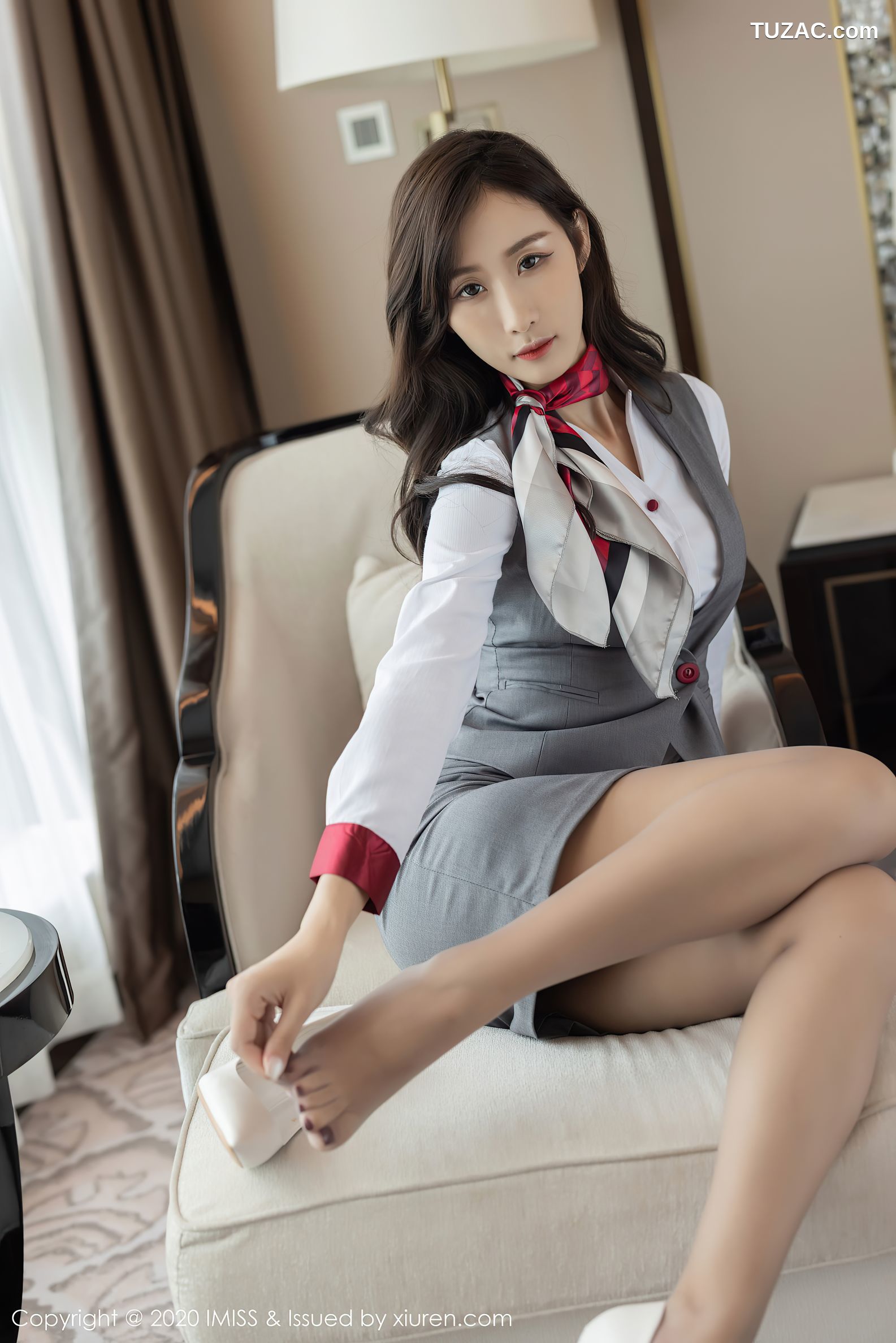 IMiss爱蜜社-524-萌白酱-深受男士喜欢的空姐制服系列