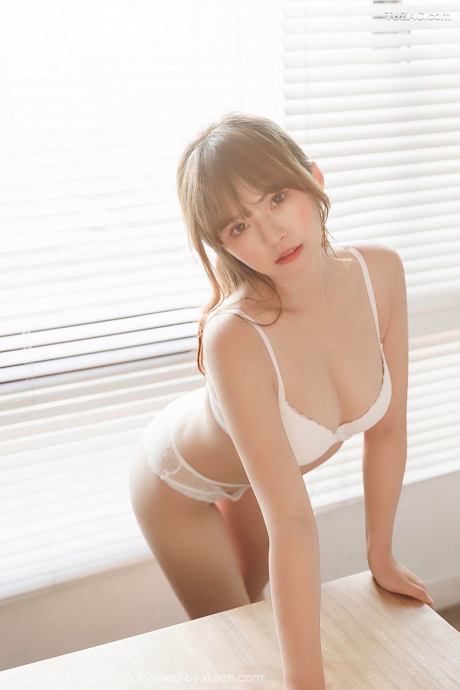 IMiss爱蜜社-653-张思允Nice-长袖卫衣白色蕾丝内衣-2022.01.18