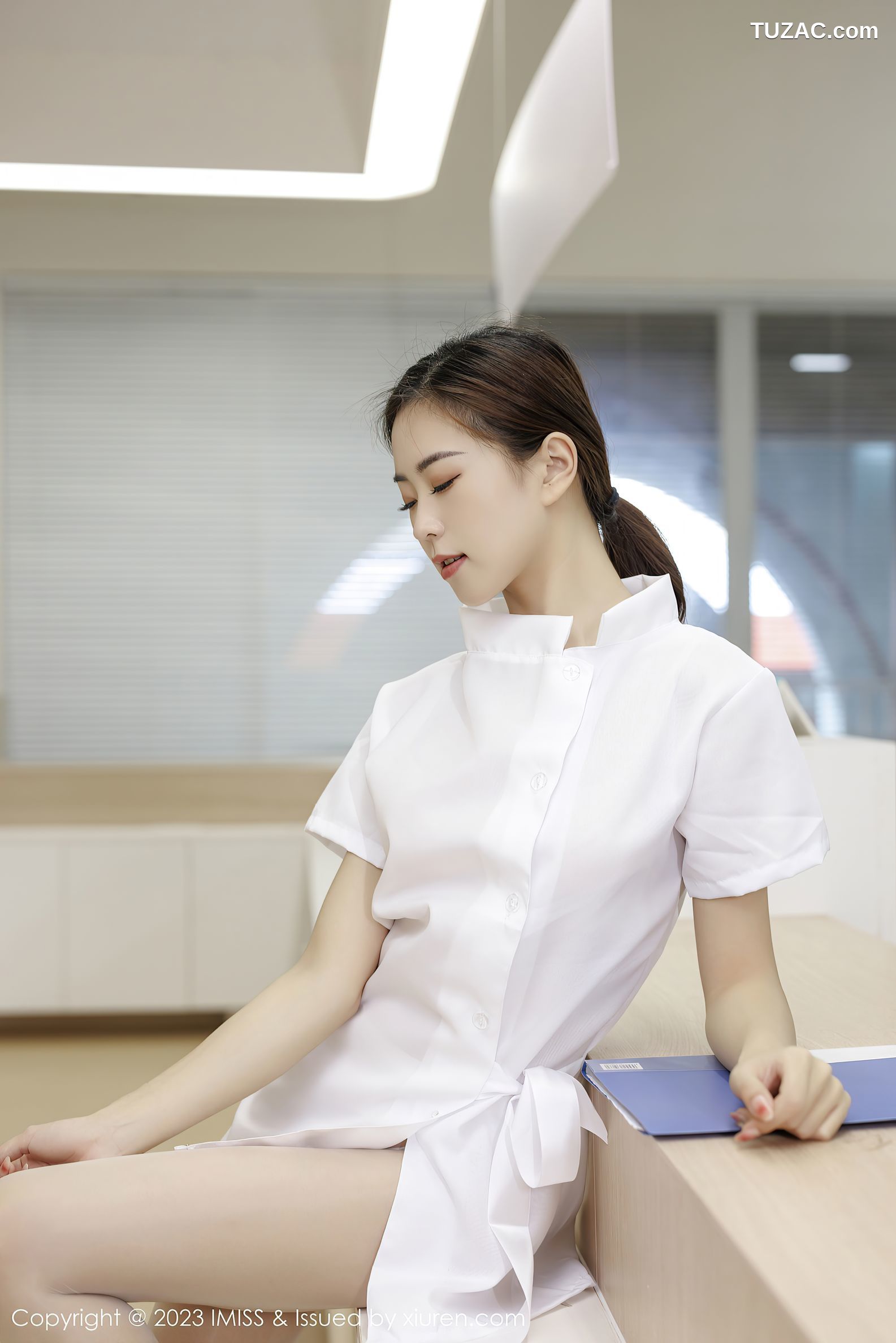 IMiss爱蜜社-726-杨紫嫣Candy-白色护士服肉色内衣-2023.03.29